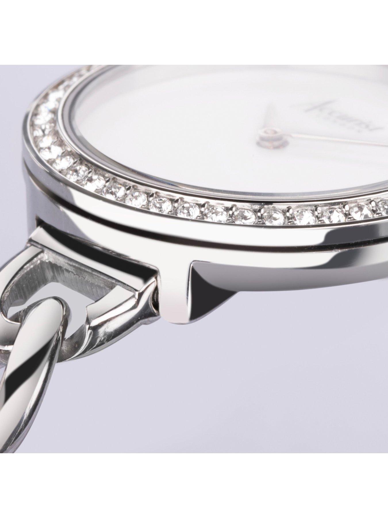 accurist-jewellery-womens-silver-stainless-steel-chain-analogue-watchdetail