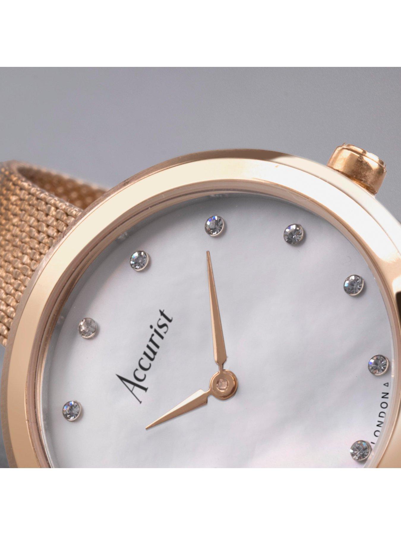 accurist-jewellery-womens-rose-gold-stainless-steel-mesh-analogue-watchdetail