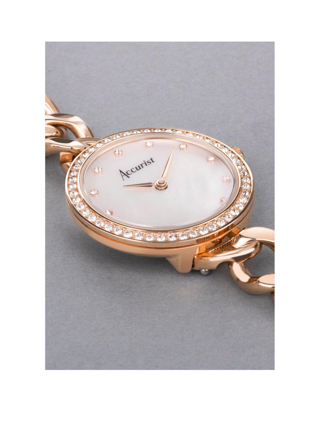 accurist-jewellery-womens-rose-gold-stainless-steel-chain-analogue-watchstillFront