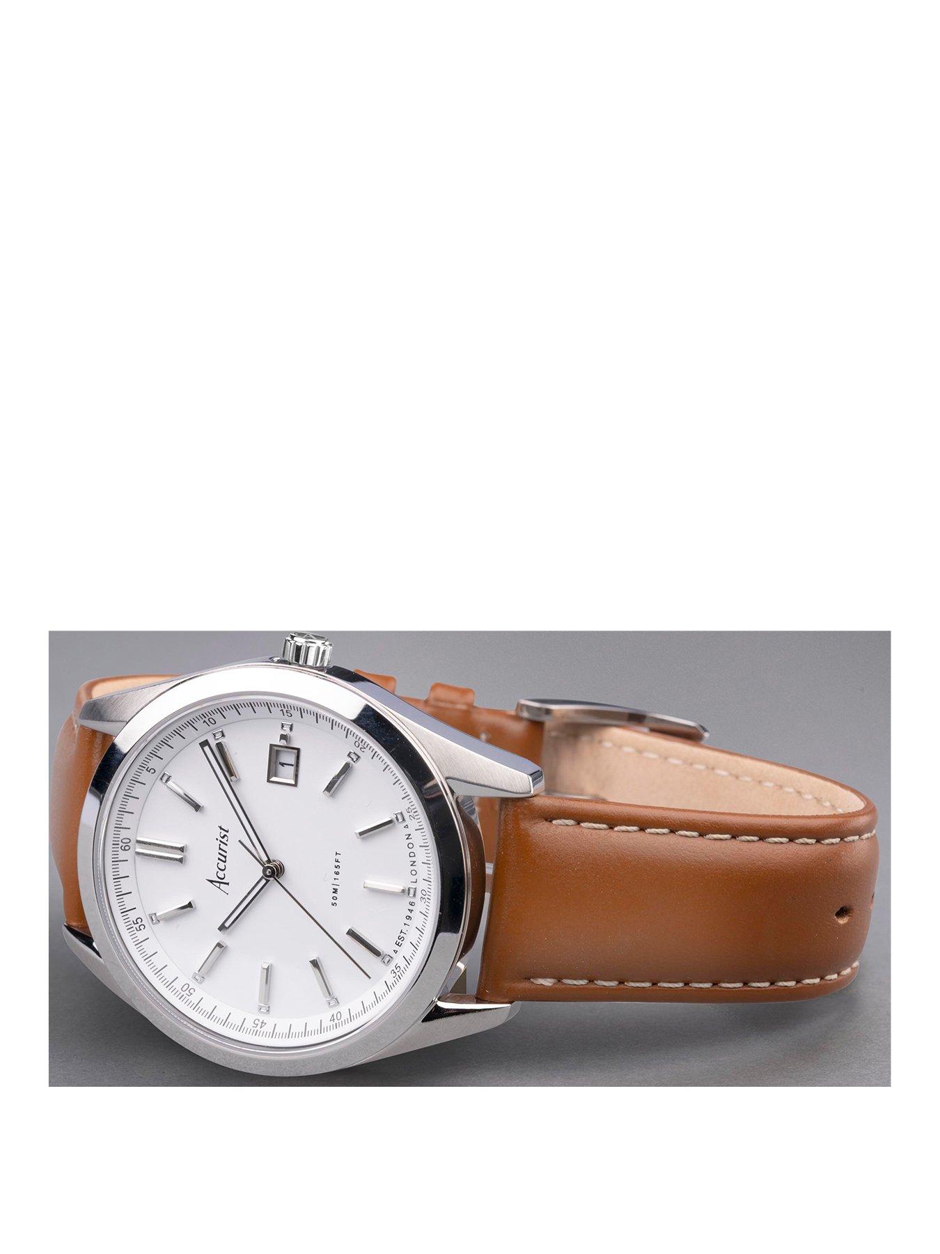 accurist-everyday-mens-brown-leather-strap-analogue-watchstillFront