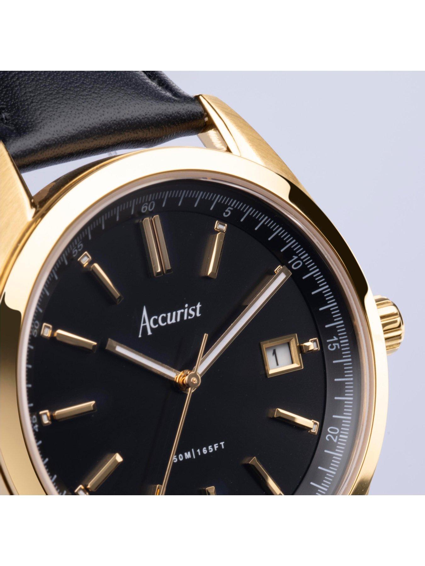 accurist-everyday-mens-black-leather-strap-analogue-watchdetail