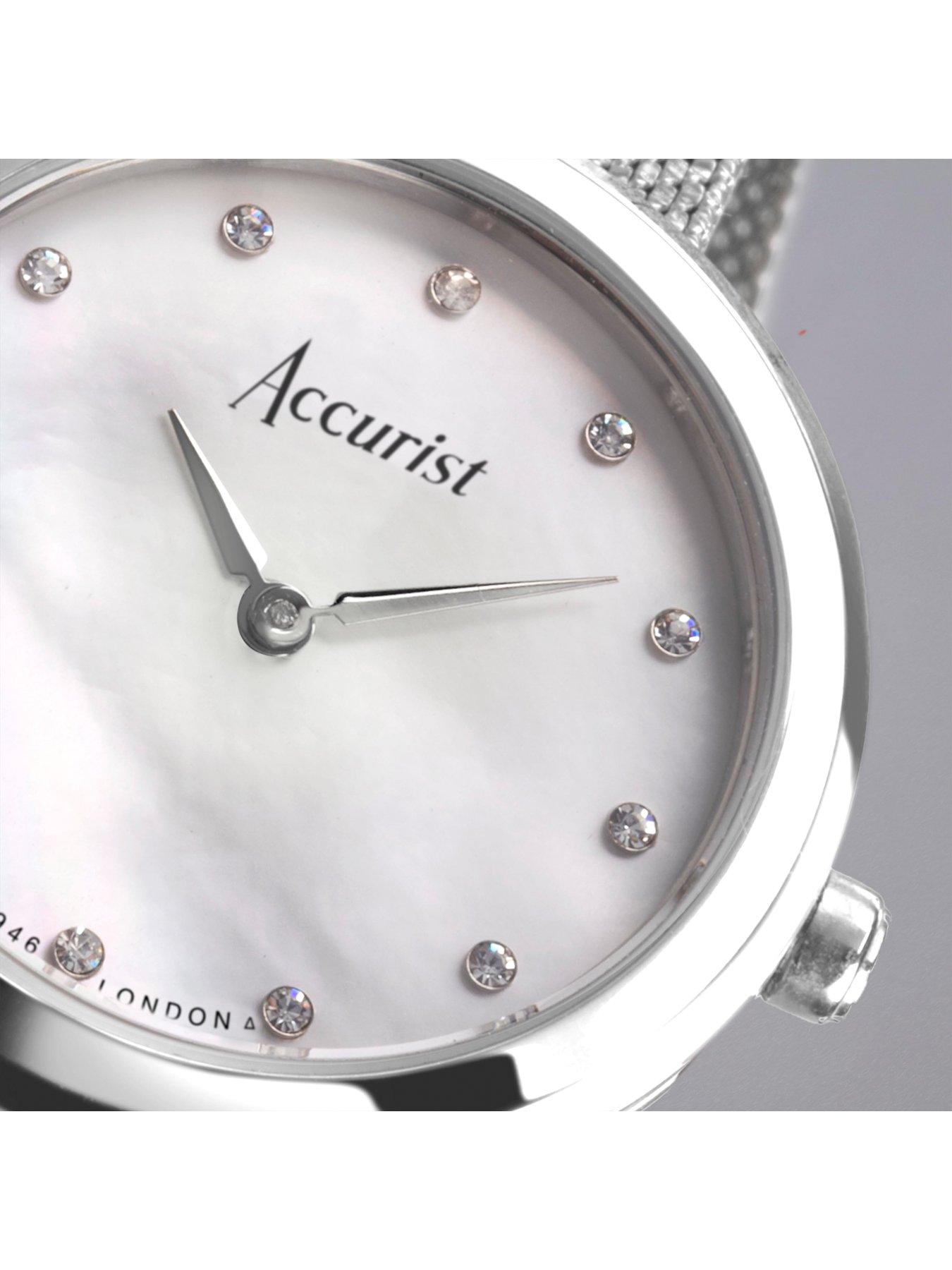 accurist-jewellery-womens-silver-stainless-steel-mesh-analogue-watchdetail