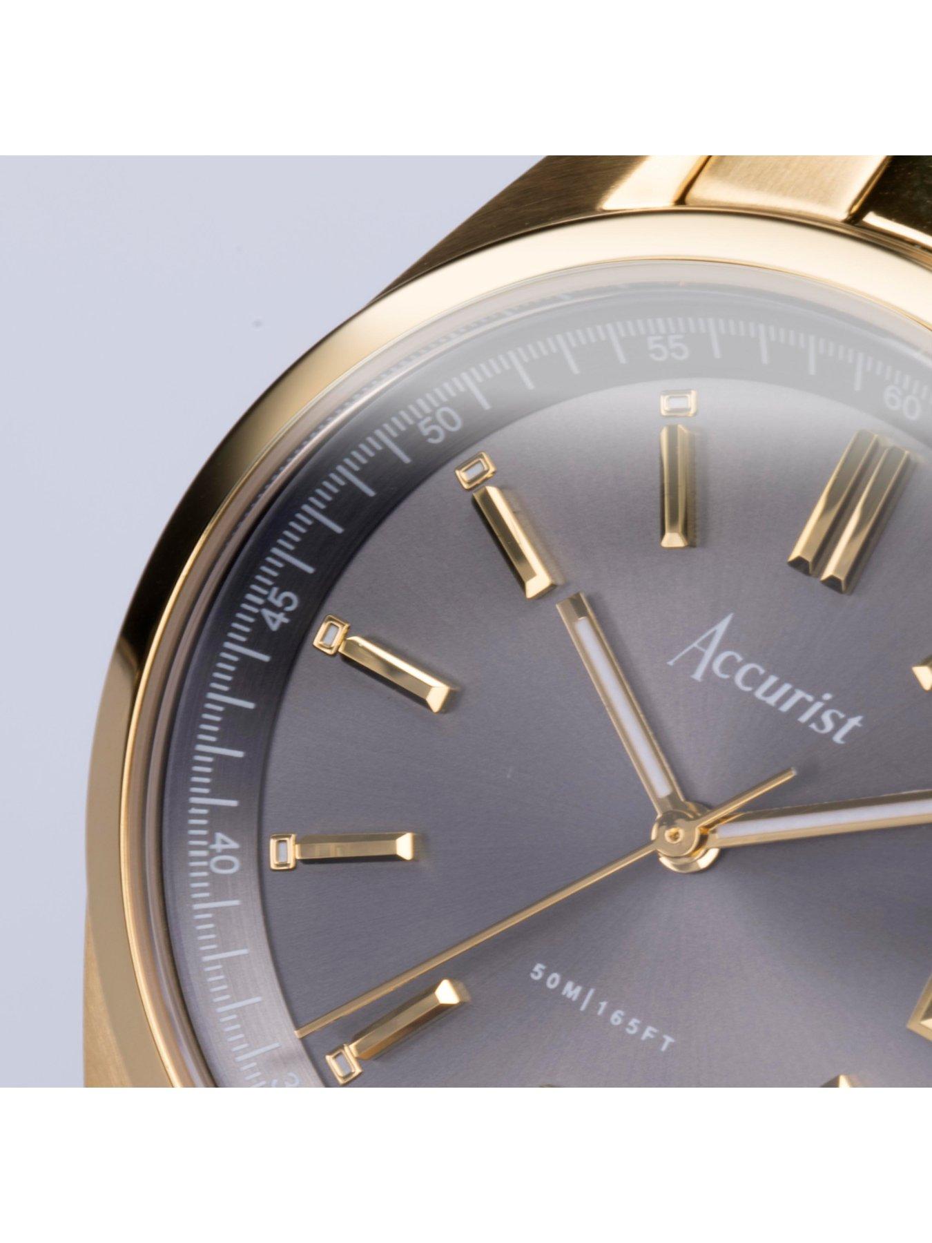 accurist-everyday-unisex-gold-stainless-steel-bracelet-analogue-watchdetail