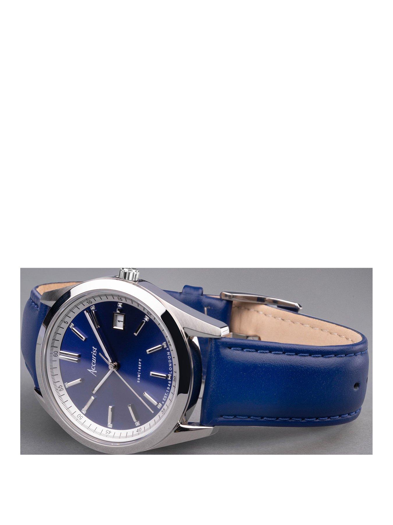 accurist-everyday-mens-blue-leather-strap-analogue-watchstillFront