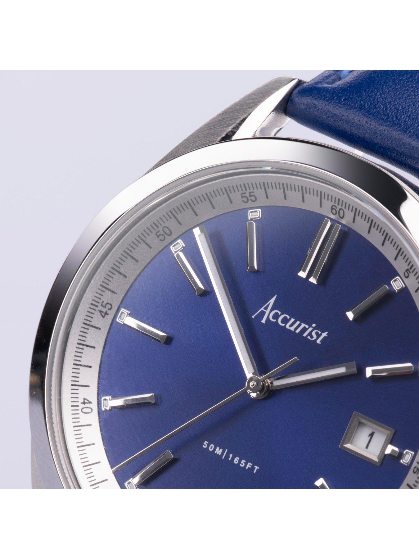 accurist-everyday-mens-blue-leather-strap-analogue-watchdetail