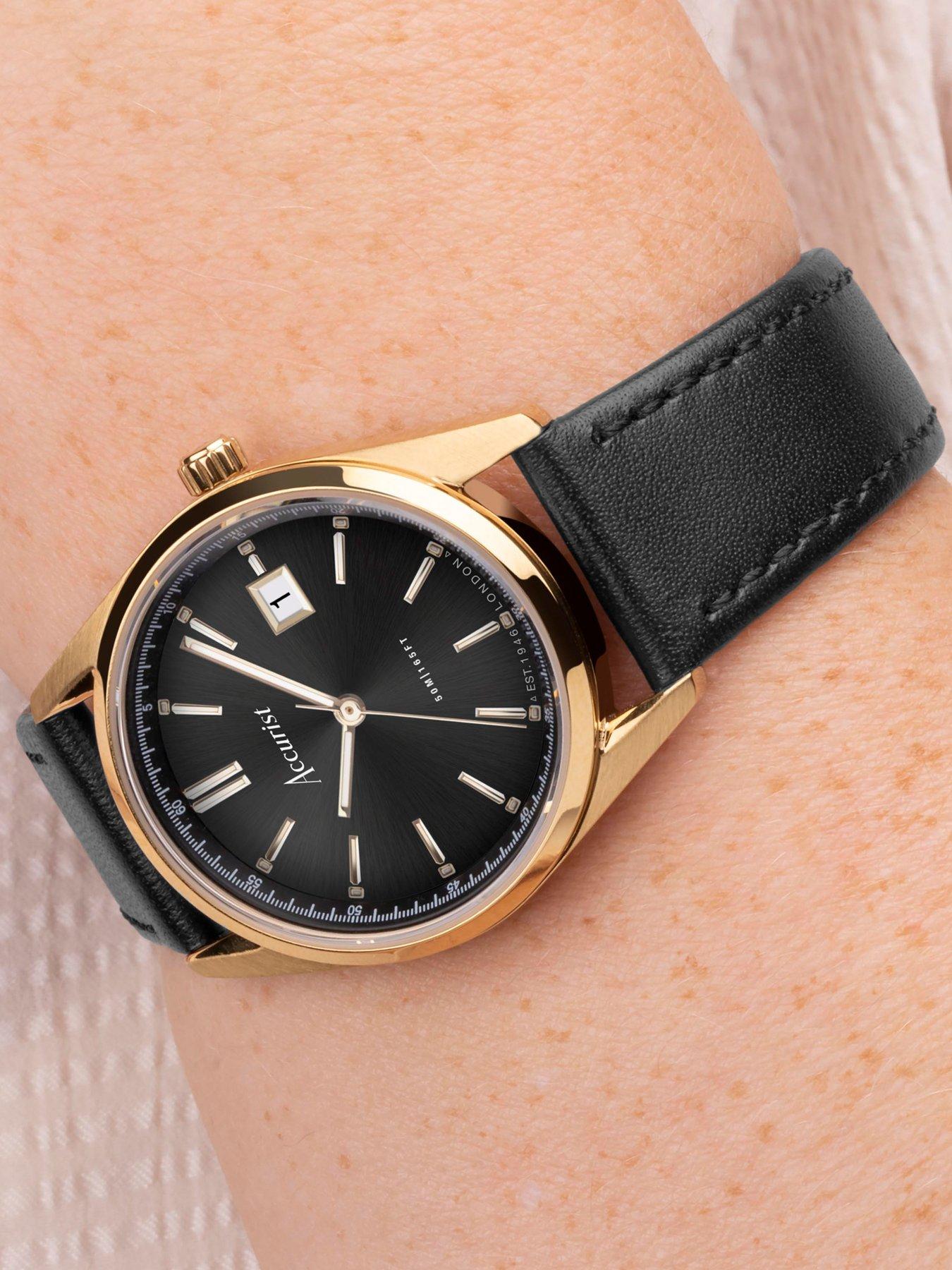 accurist-everyday-womens-black-leather-strap-analogue-watchback