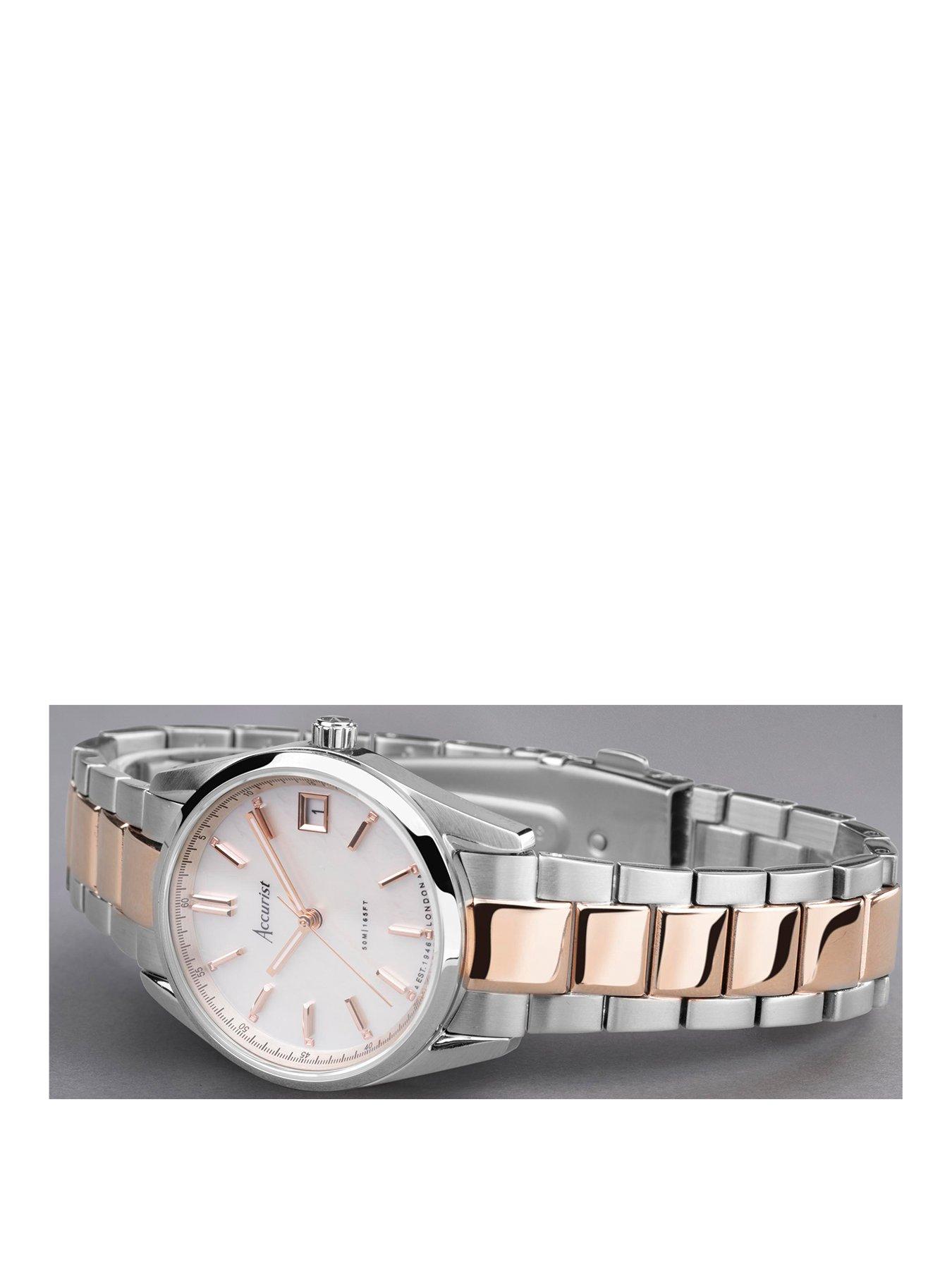 accurist-everyday-womens-two-tone-stainless-steel-bracelet-analogue-watchstillFront