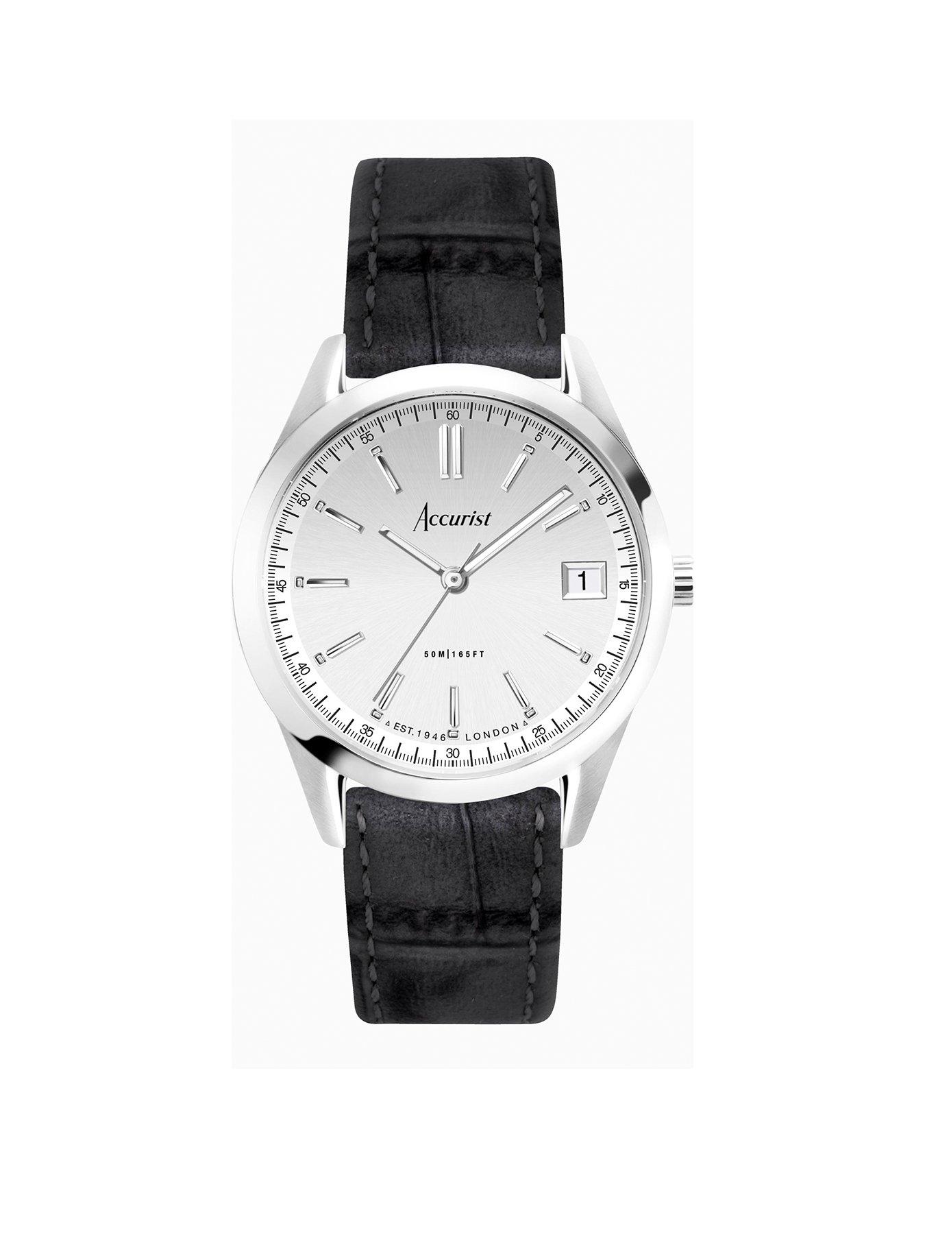 accurist-everyday-unisex-black-leather-strap-analogue-watch