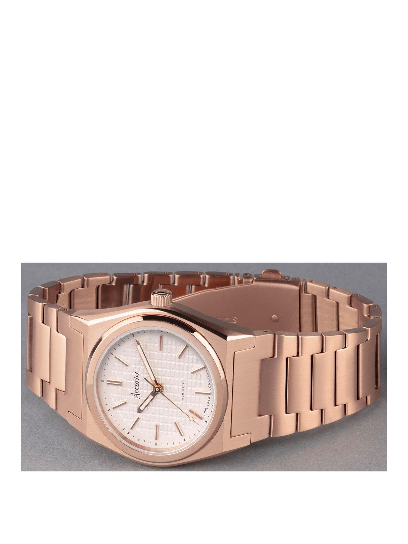 Accurist rose hot sale gold watch