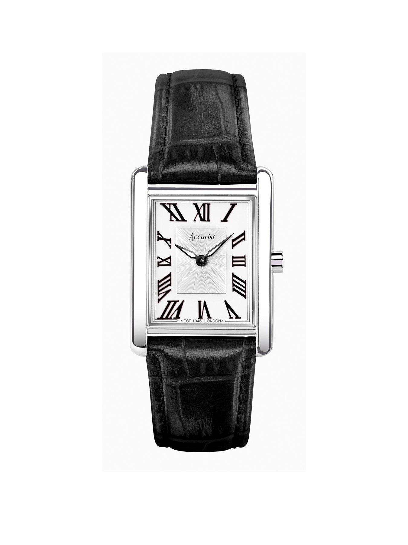 accurist-rectangle-womens-black-leather-strap-analogue-watch