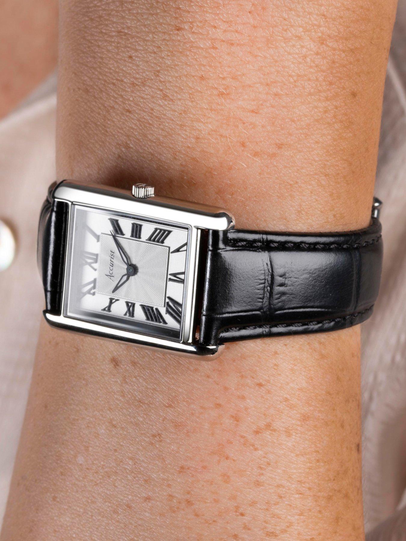 accurist-rectangle-womens-black-leather-strap-analogue-watchback