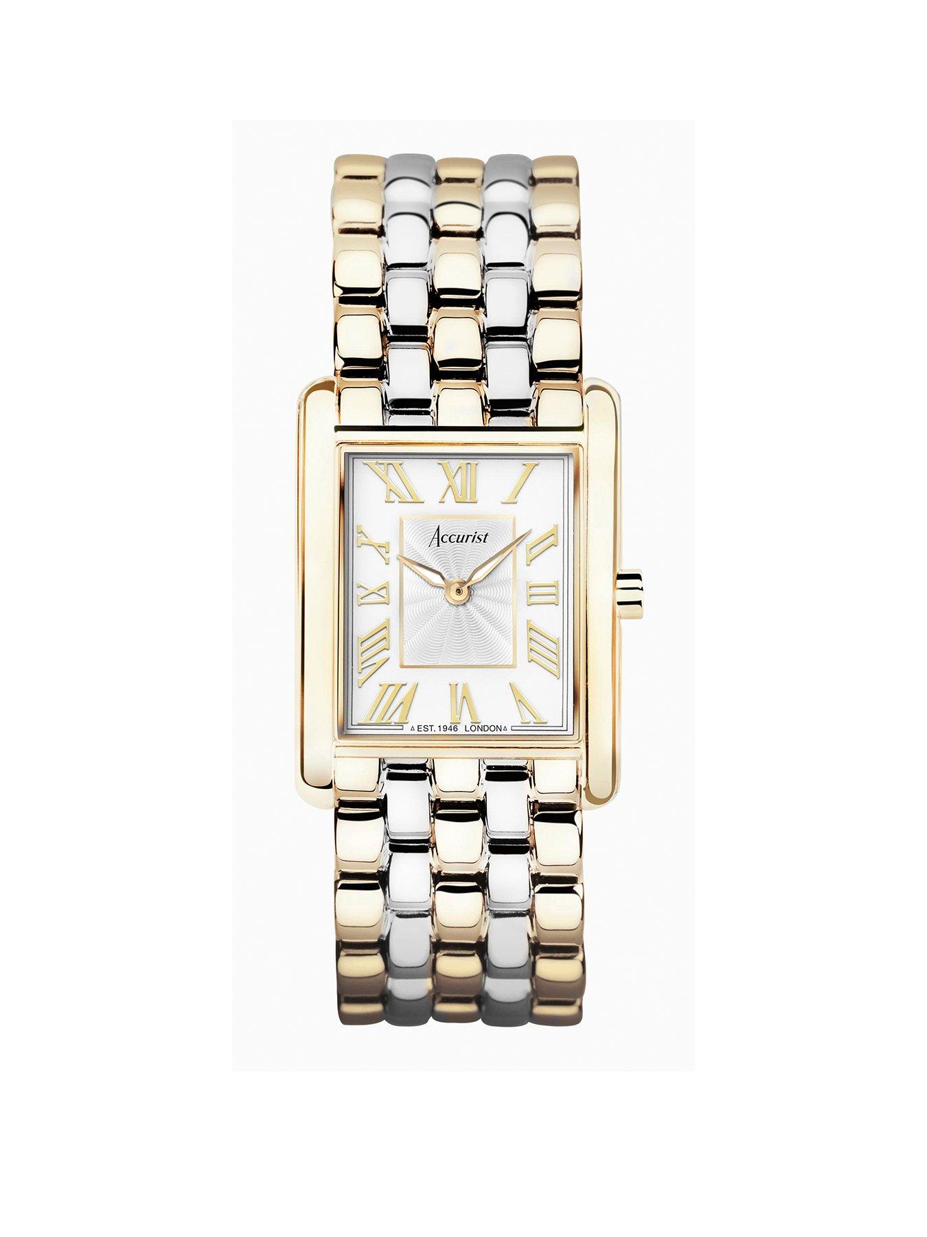 accurist-rectangle-womens-two-tone-stainless-steel-bracelet-analogue-watch