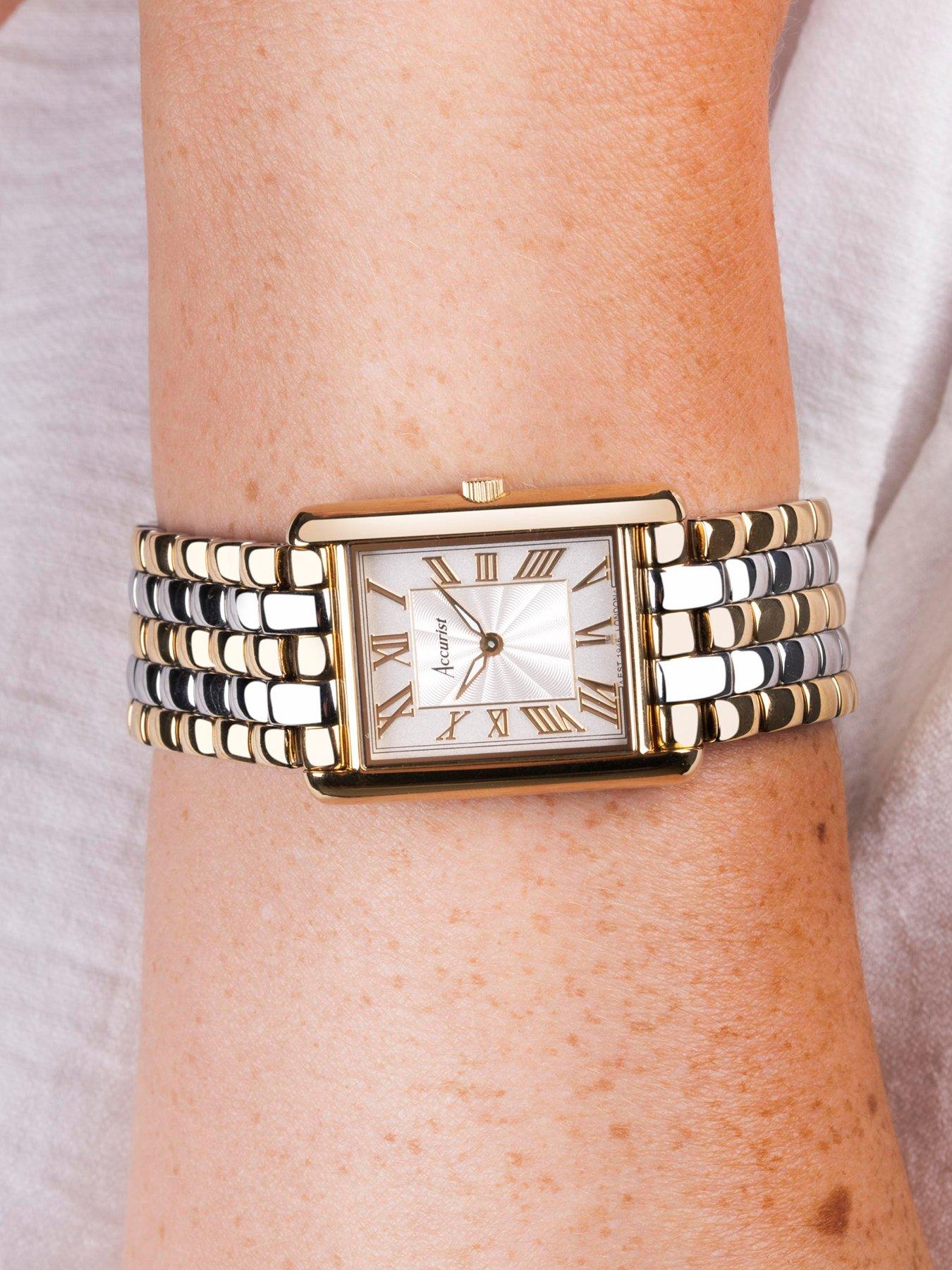 accurist-rectangle-womens-two-tone-stainless-steel-bracelet-analogue-watchback