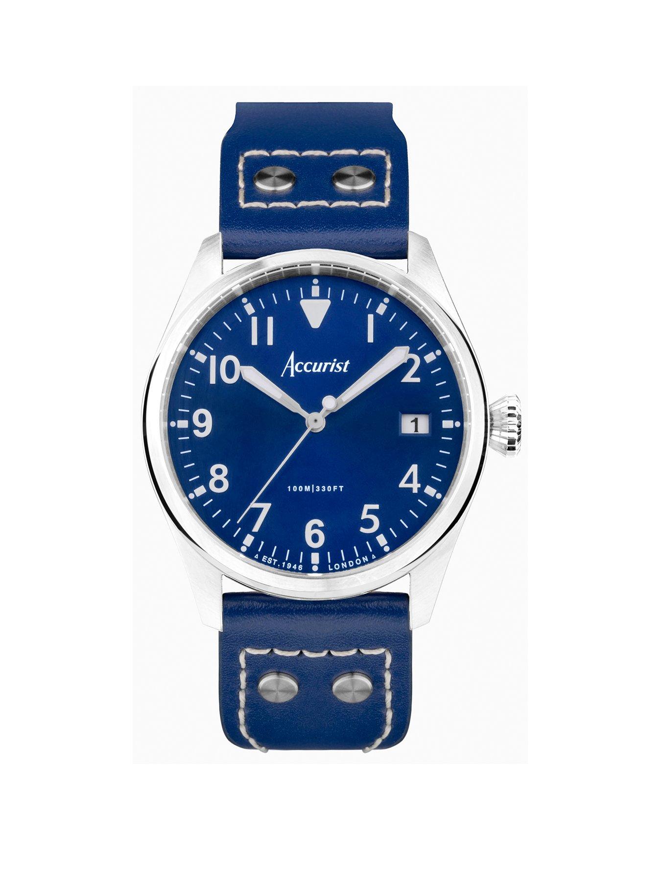 accurist-aviation-mens-blue-leather-strap-analogue-watch