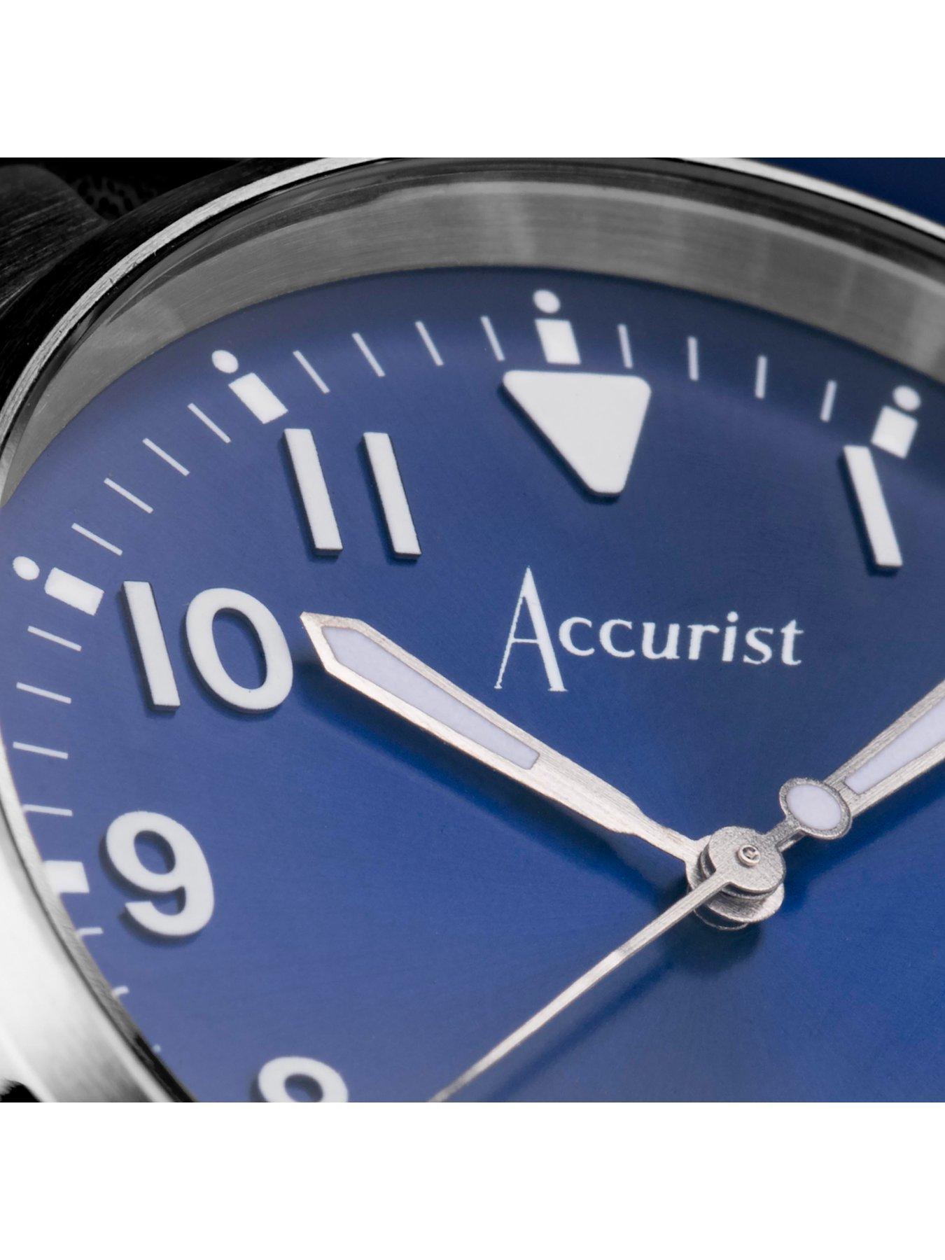 accurist-aviation-mens-blue-leather-strap-analogue-watchdetail