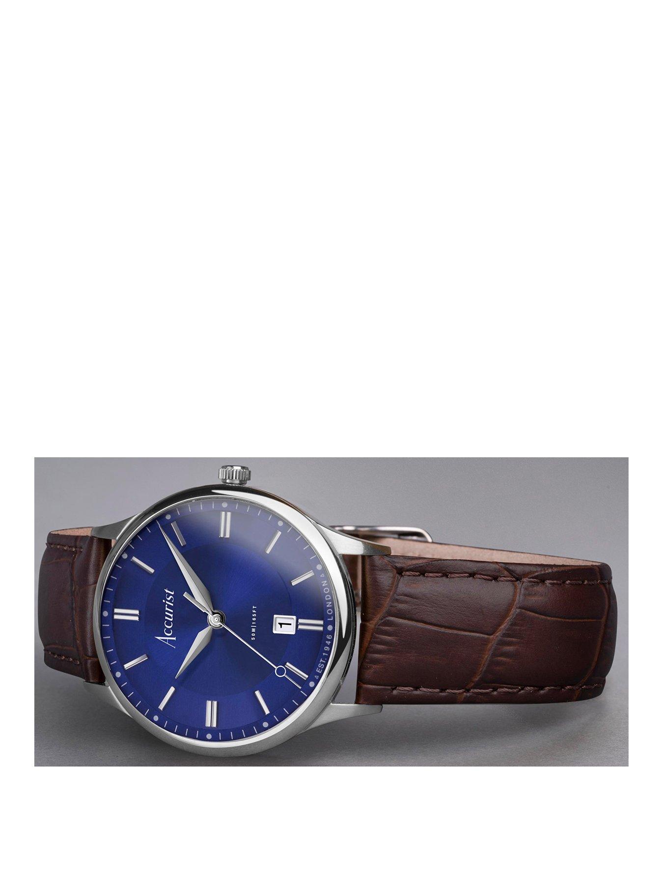 accurist-classic-mens-brown-leather-strap-analogue-watchstillFront