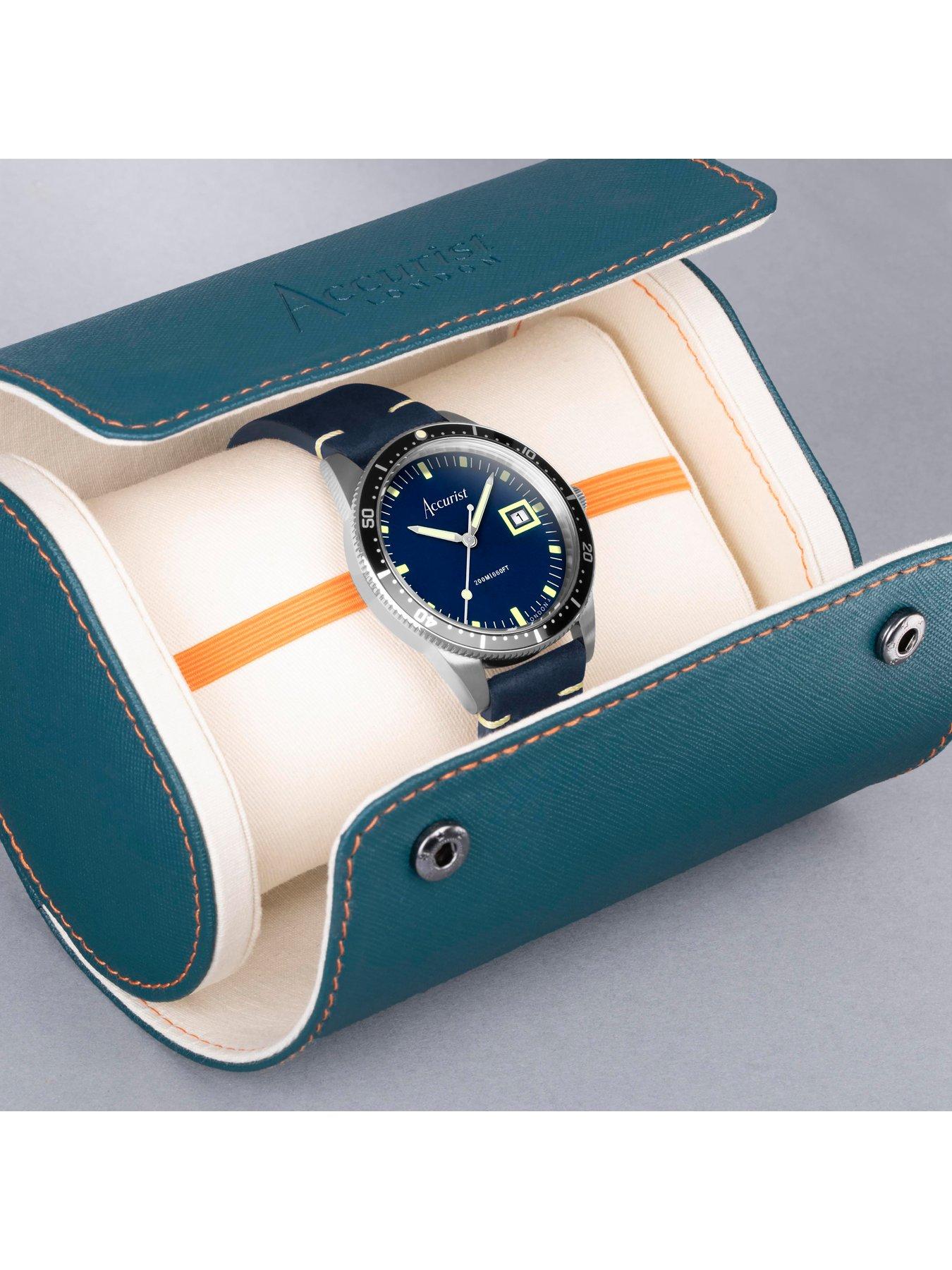 accurist-dive-mens-blue-leather-strap-analogue-watchoutfit