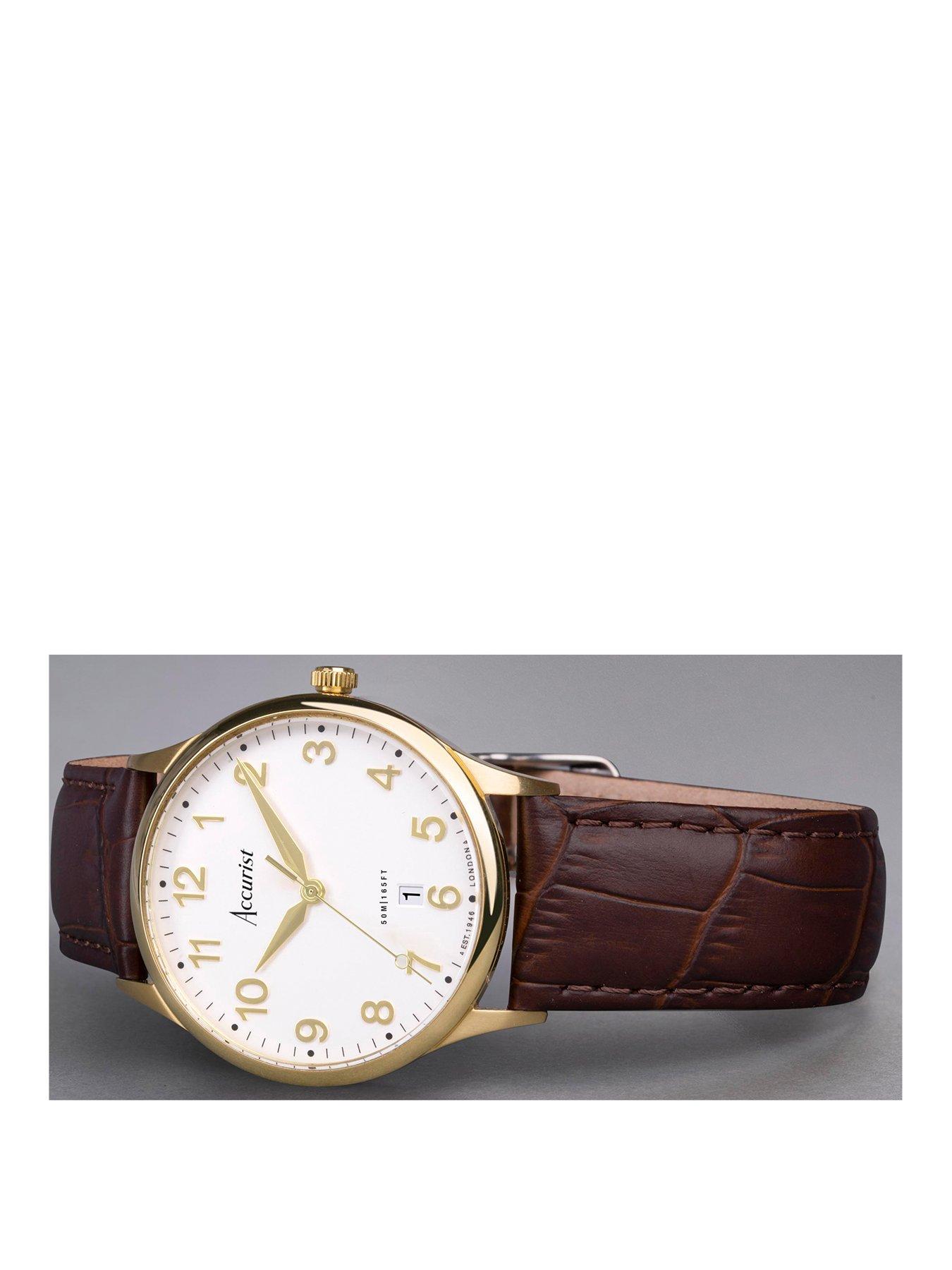 accurist-classic-mens-brown-leather-strap-analogue-watchstillFront