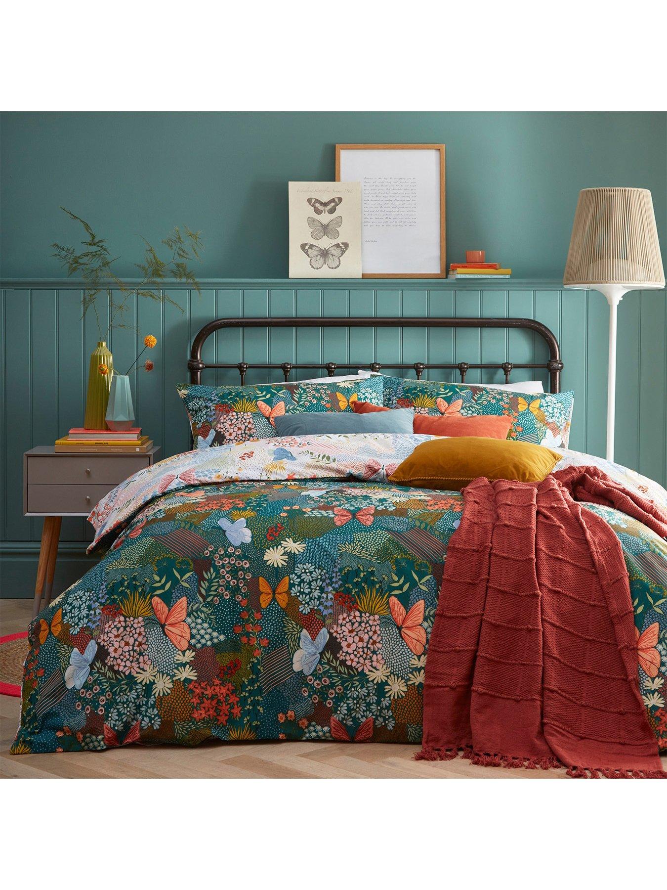 Image of Furn Forage Teal Blue Duvet Cover Set