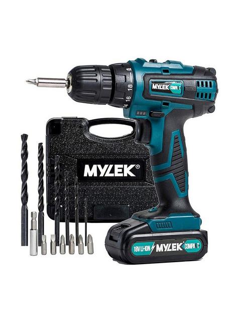 mylek-18v-cordless-drill-driver-2-speed-with-carry-case