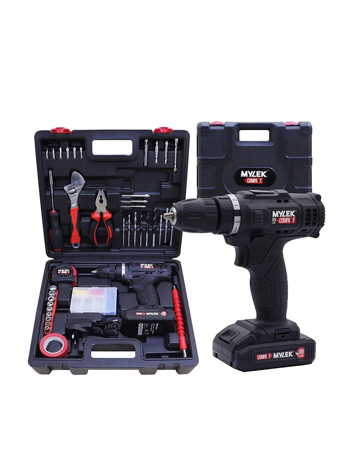 Image 1 of 7 of Mylek Cordless Drill Set 18V with&nbsp;90-Piece Tool Kit and Case