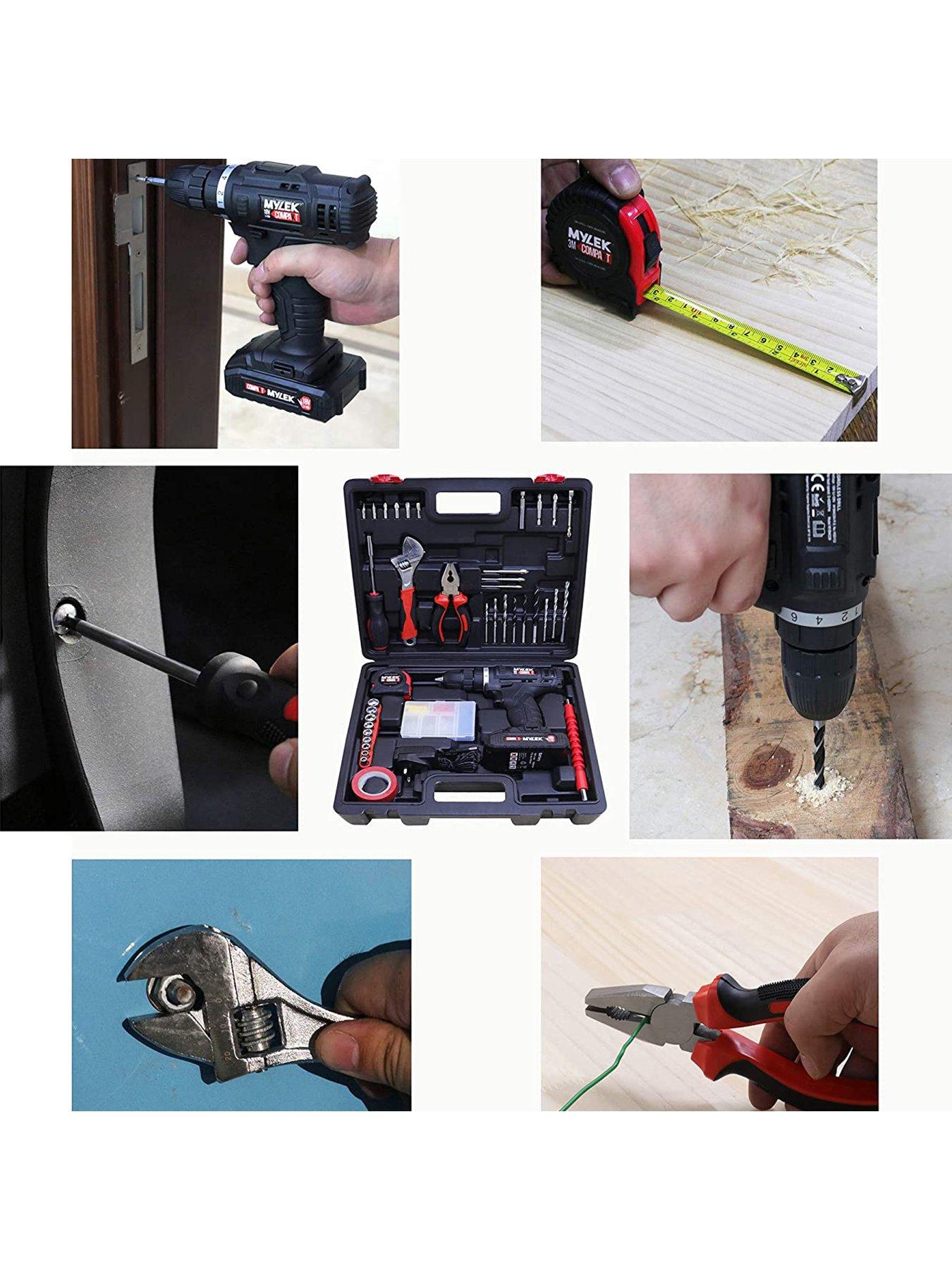 Image 4 of 7 of Mylek Cordless Drill Set 18V with&nbsp;90-Piece Tool Kit and Case
