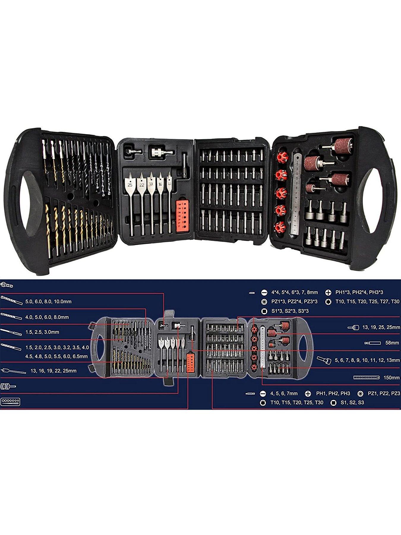 Image 2 of 7 of Mylek 18V Cordless Drill with 131-Piece Tool Set and Case