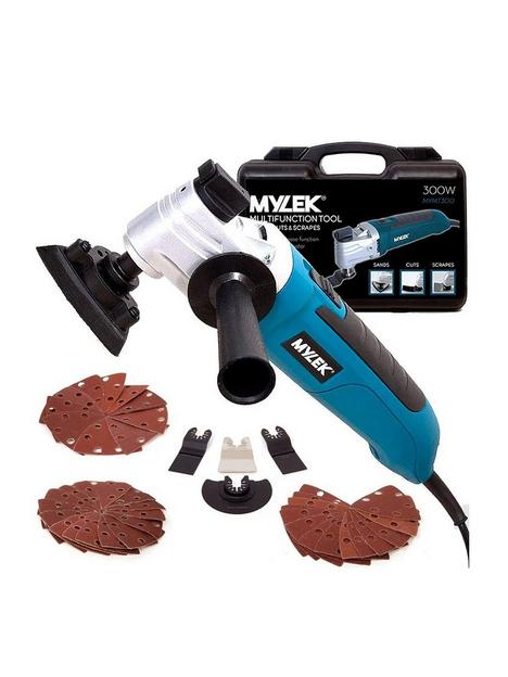 mylek-mylek-multi-tool-300w-oscillating-electric-multifunction-tool-quick-blade-release-with-48-piece-accessory-kit-and-carry-case