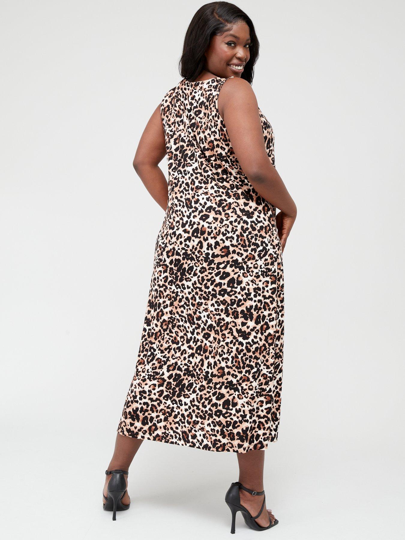 V by Very Curve Jersey Sleeveless Animal Print Maxi Dress - Multi