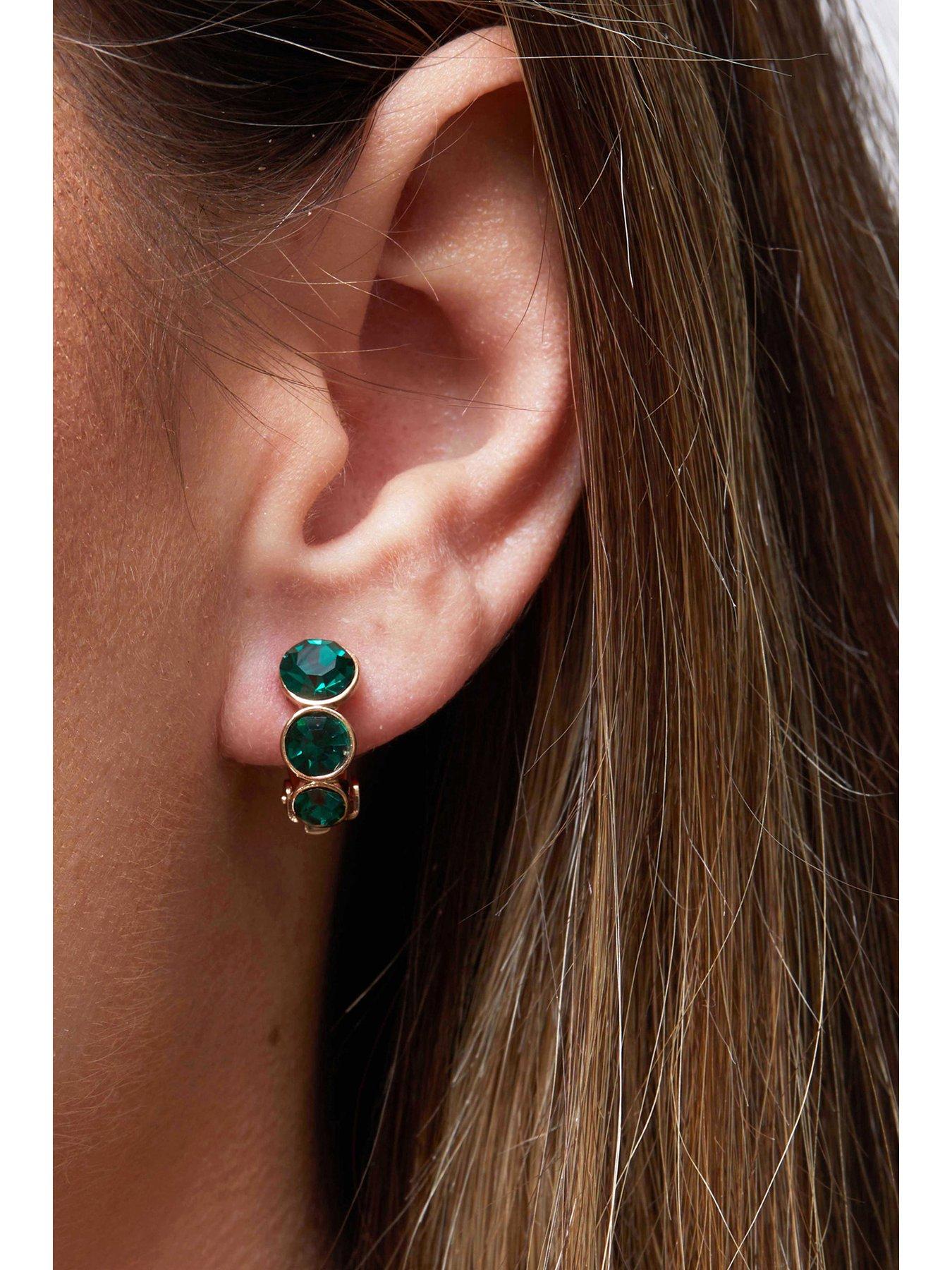 jon-richard-gold-plated-graduated-emerald-cubic-zirconia-round-clip-earringsstillFront