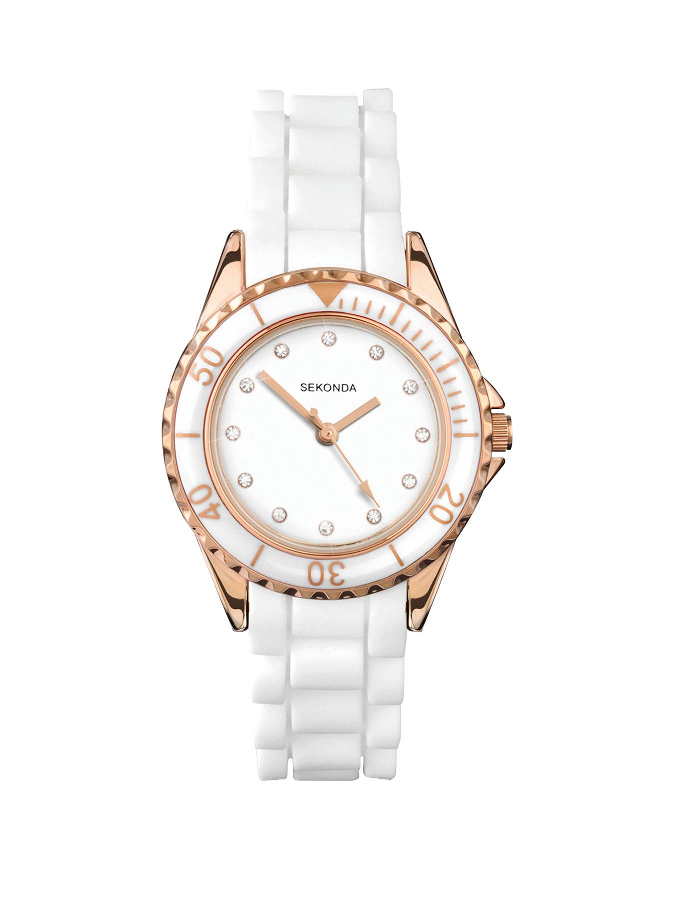 Image of Sekonda Sekonda Ladies White Silicone Strap with White Dial Watch