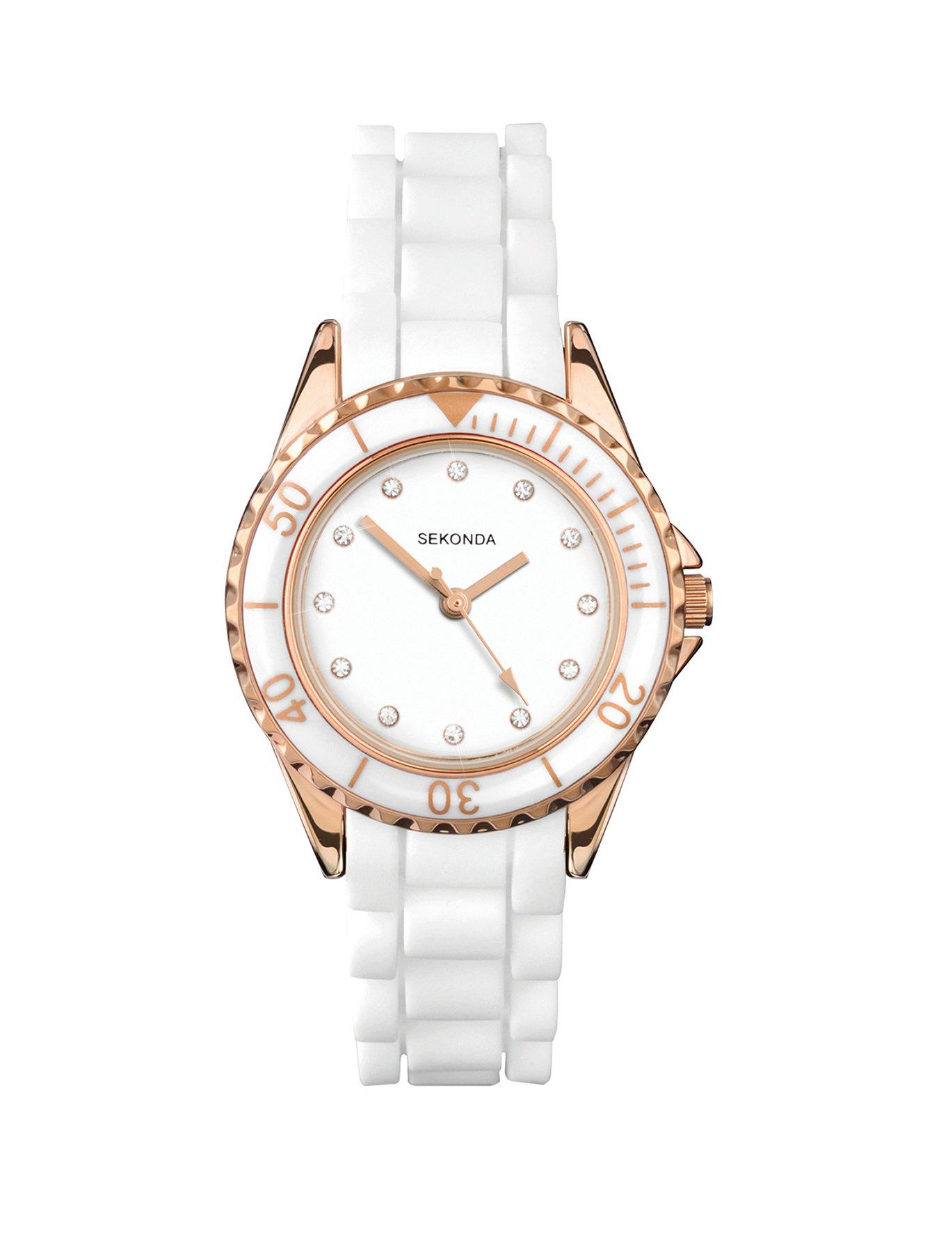 Image 1 of 6 of Sekonda Sekonda Ladies White Silicone Strap with White Dial Watch