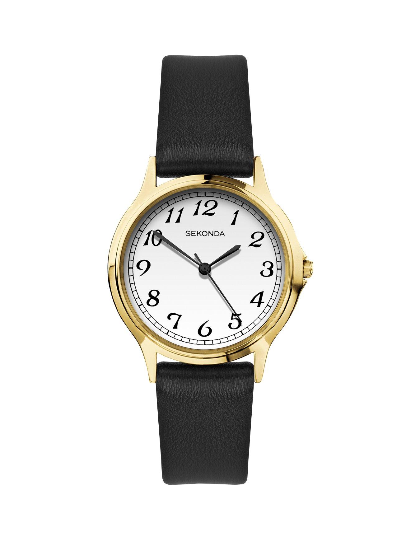 sekonda-sekonda-ladies-easy-reader-black-leather-strap-with-white-dial-watch