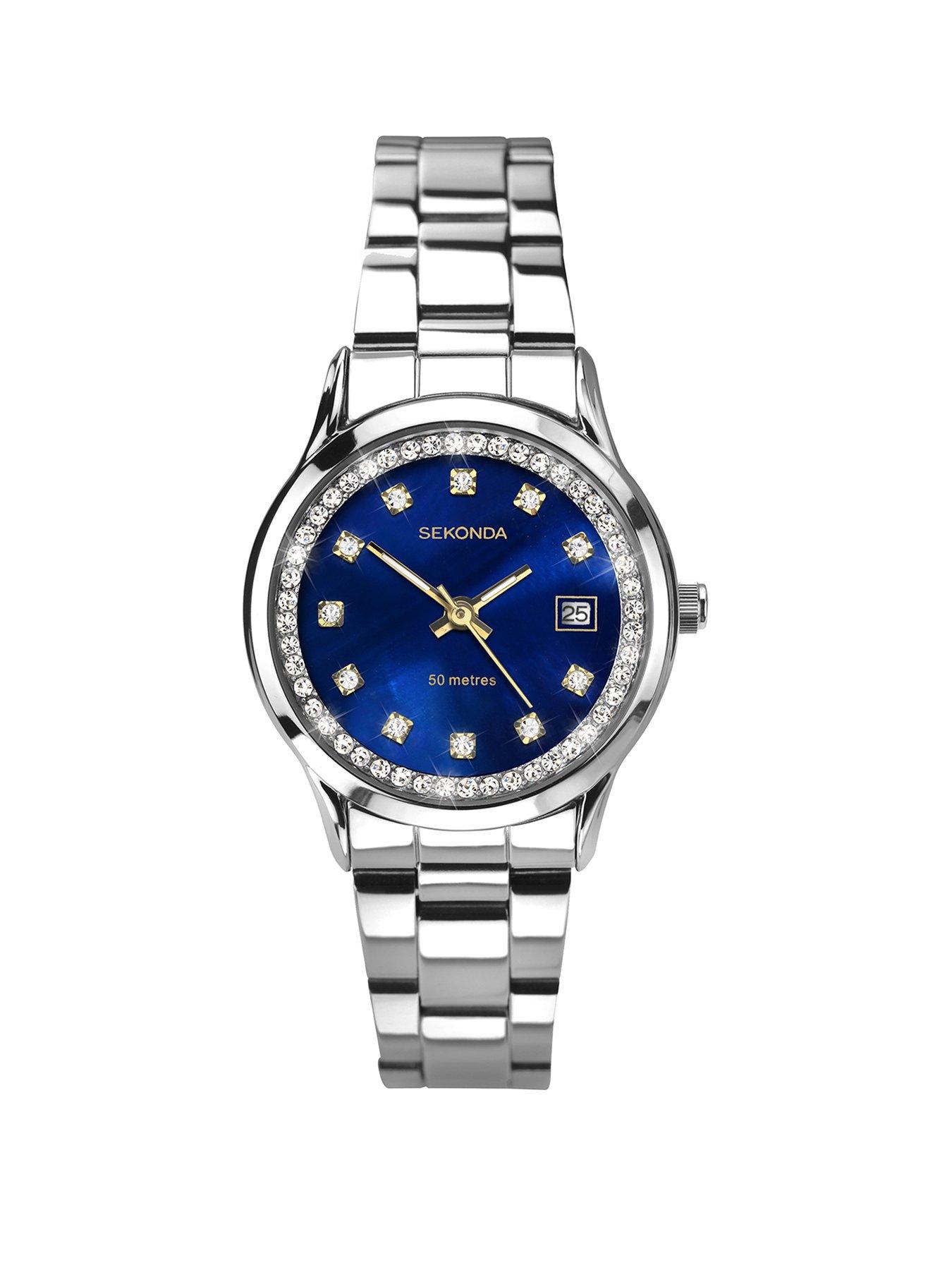 sekonda-sekonda-ladies-victoria-silver-stainless-steel-bracelet-with-blue-dial-watch