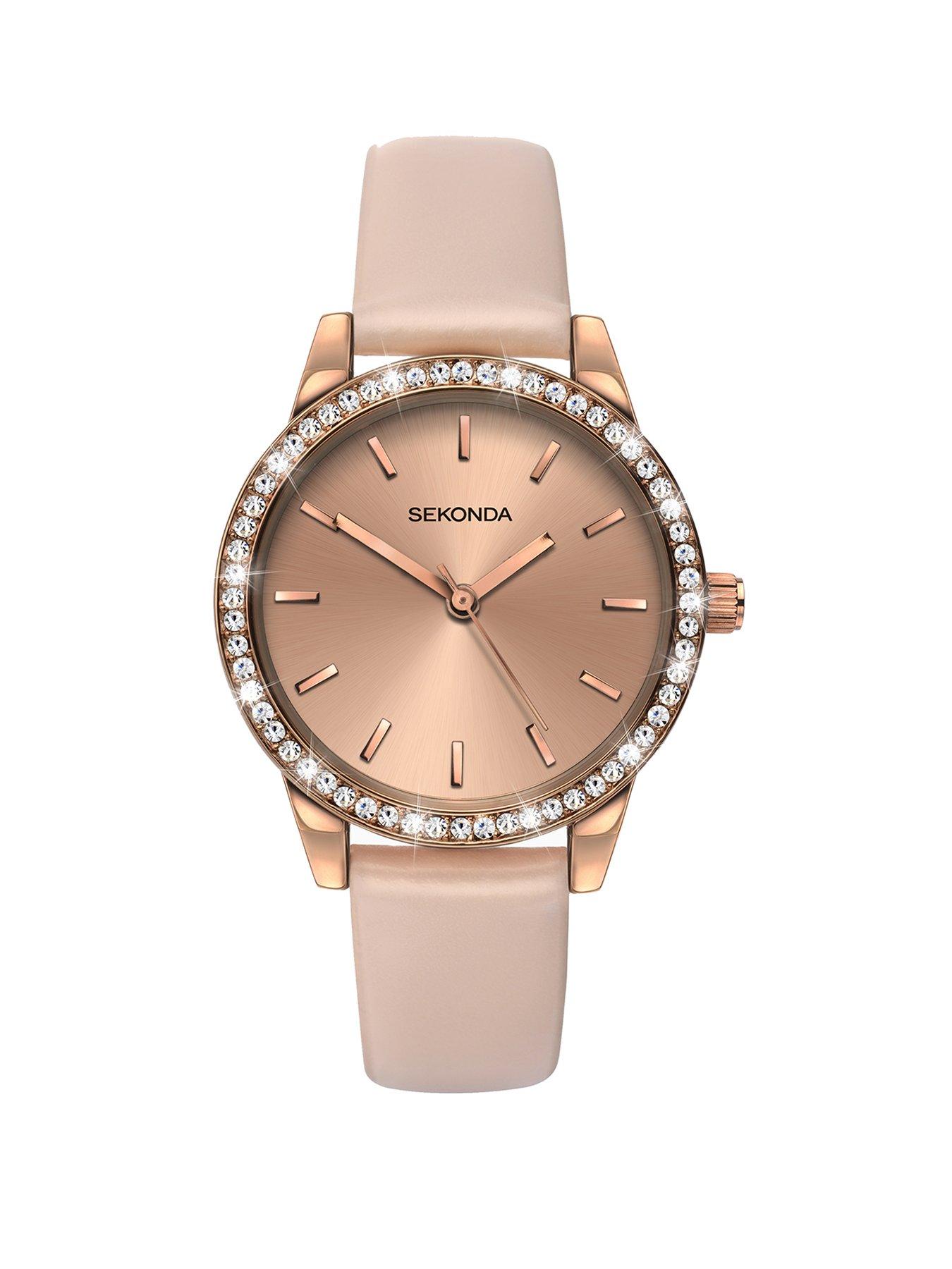 sekonda-sekonda-ladies-amelia-beige-polyurethane-strap-with-rose-gold-dial-watch