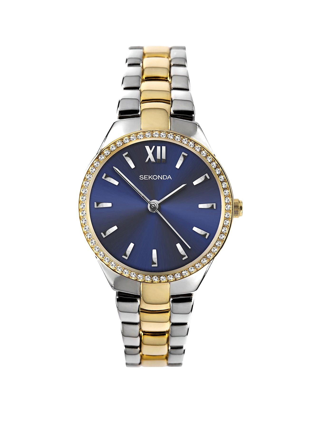 sekonda-sekonda-ladies-two-tone-alloy-bracelet-with-blue-dial-watch