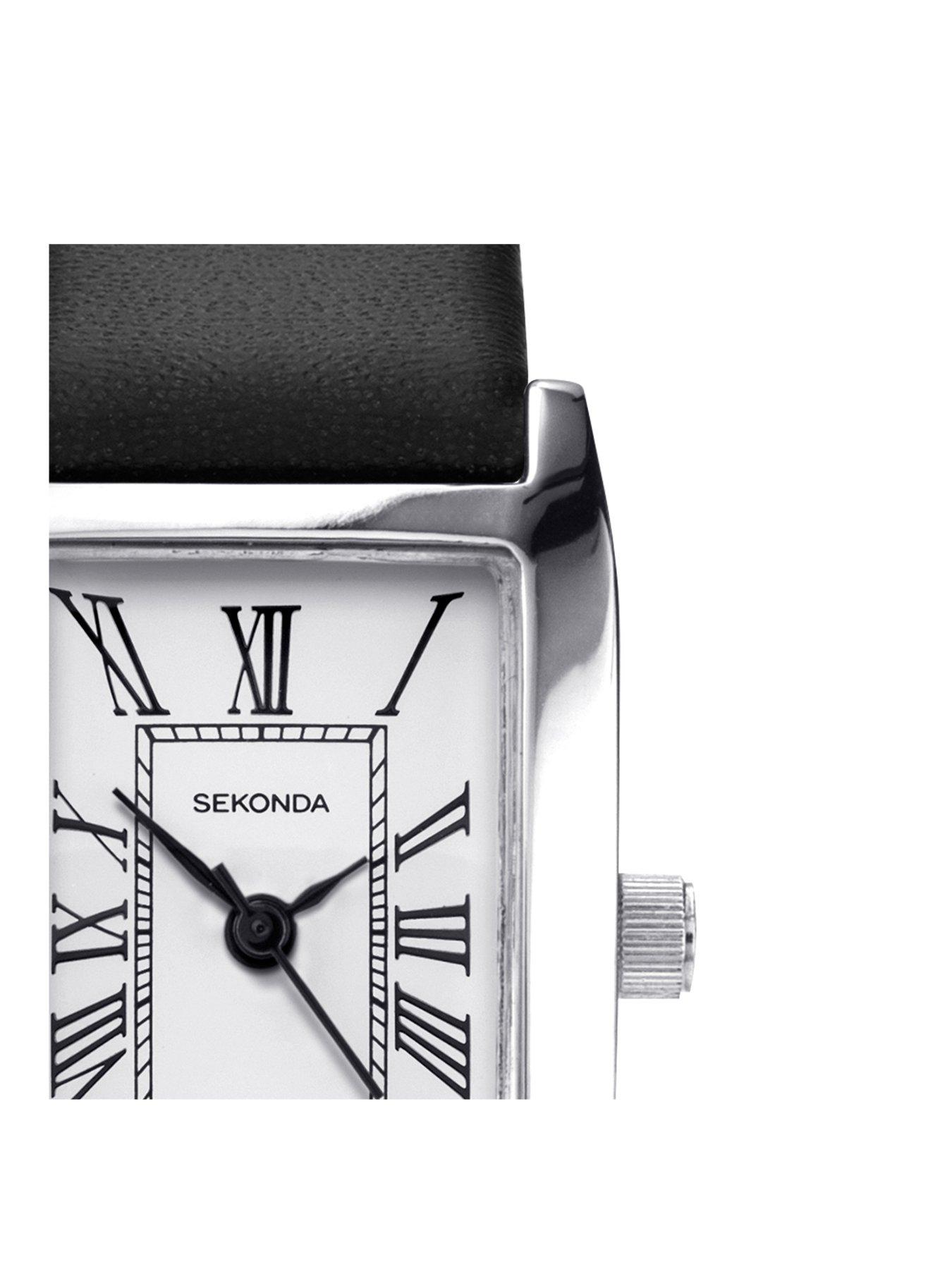 sekonda-sekonda-ladies-black-leather-strap-with-white-dial-watchstillFront