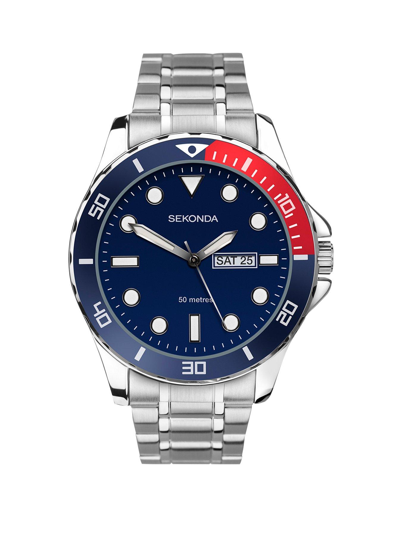 undefined Sekonda Men's Tidal Silver Stainless Steel Bracelet with Blue Dial Watch