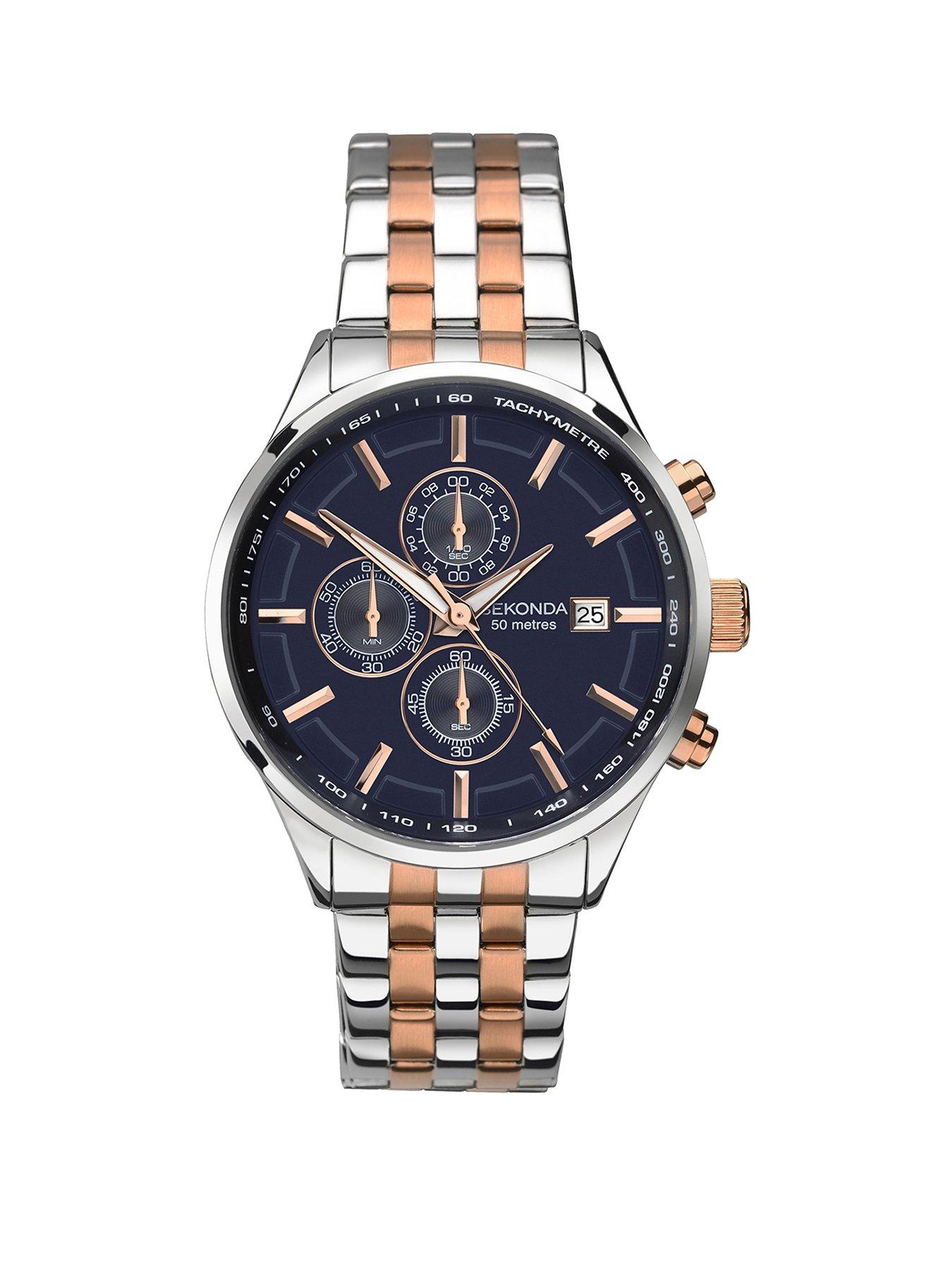 Sekonda Sekonda Men's Endurance Two Tone Stainless Steel Bracelet with Navy Dial Watch