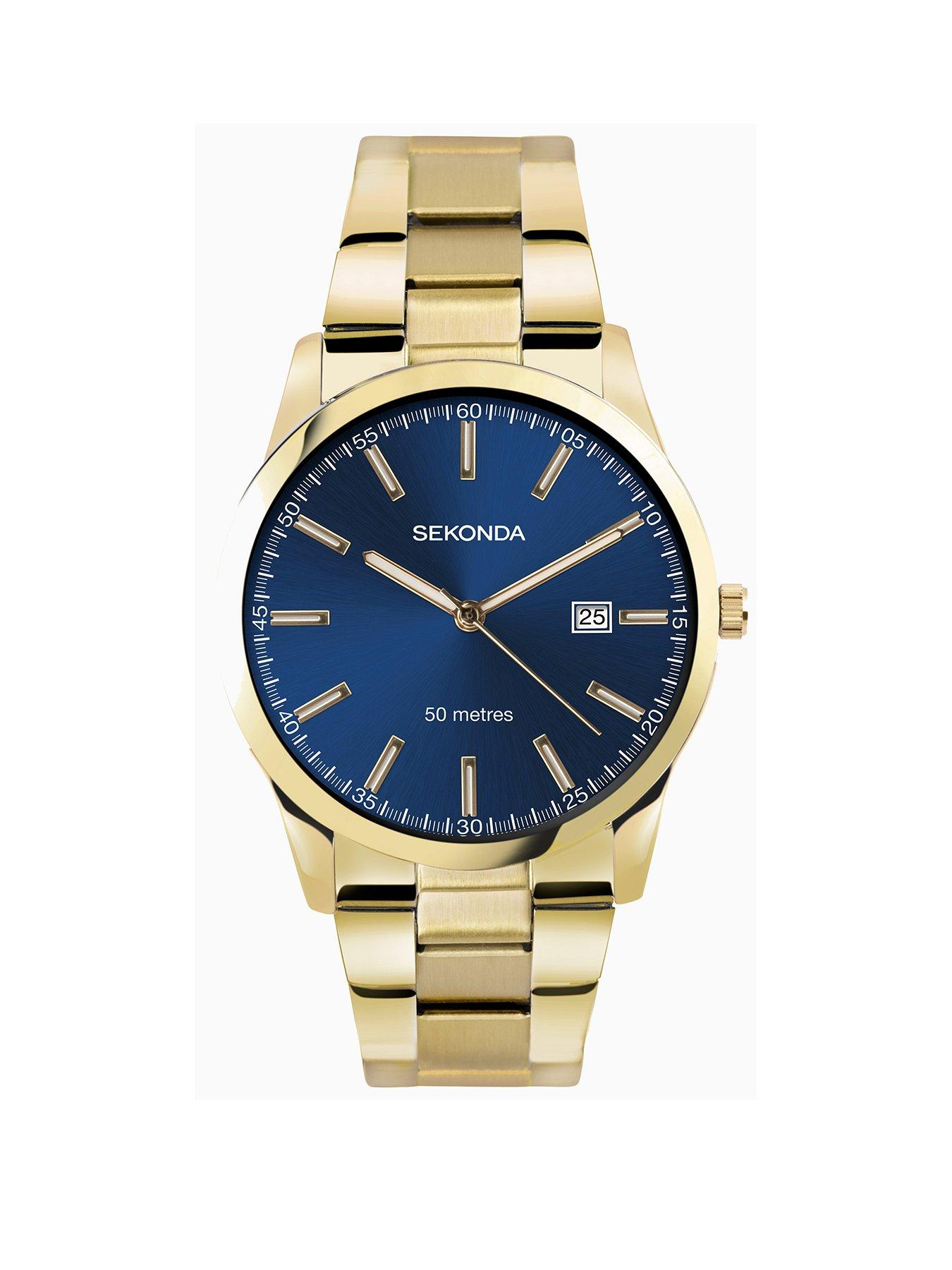 Gold watch blue dial hotsell