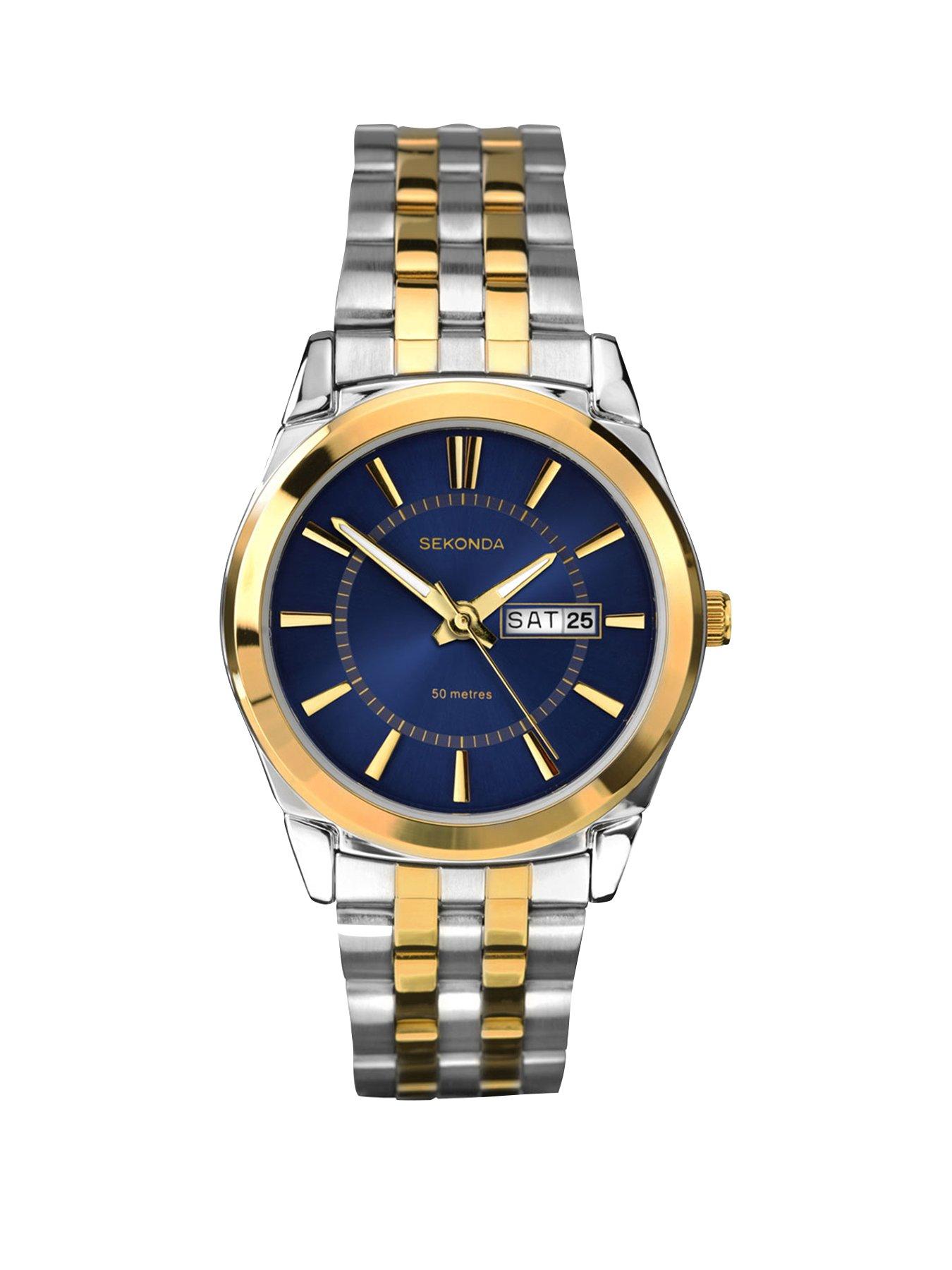 sekonda-sekonda-mens-riley-two-tone-stainless-steel-bracelet-with-blue-dial-watch