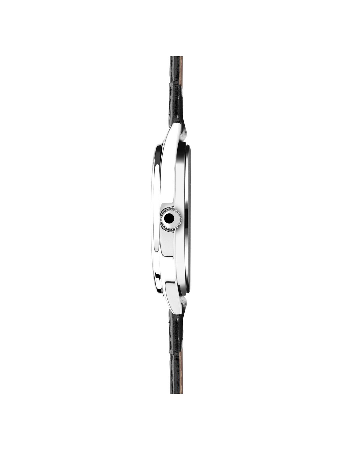 Image 3 of 5 of Sekonda Sekonda Men's Easy Reader Black Leather Upper Strap with Black Dial Watch
