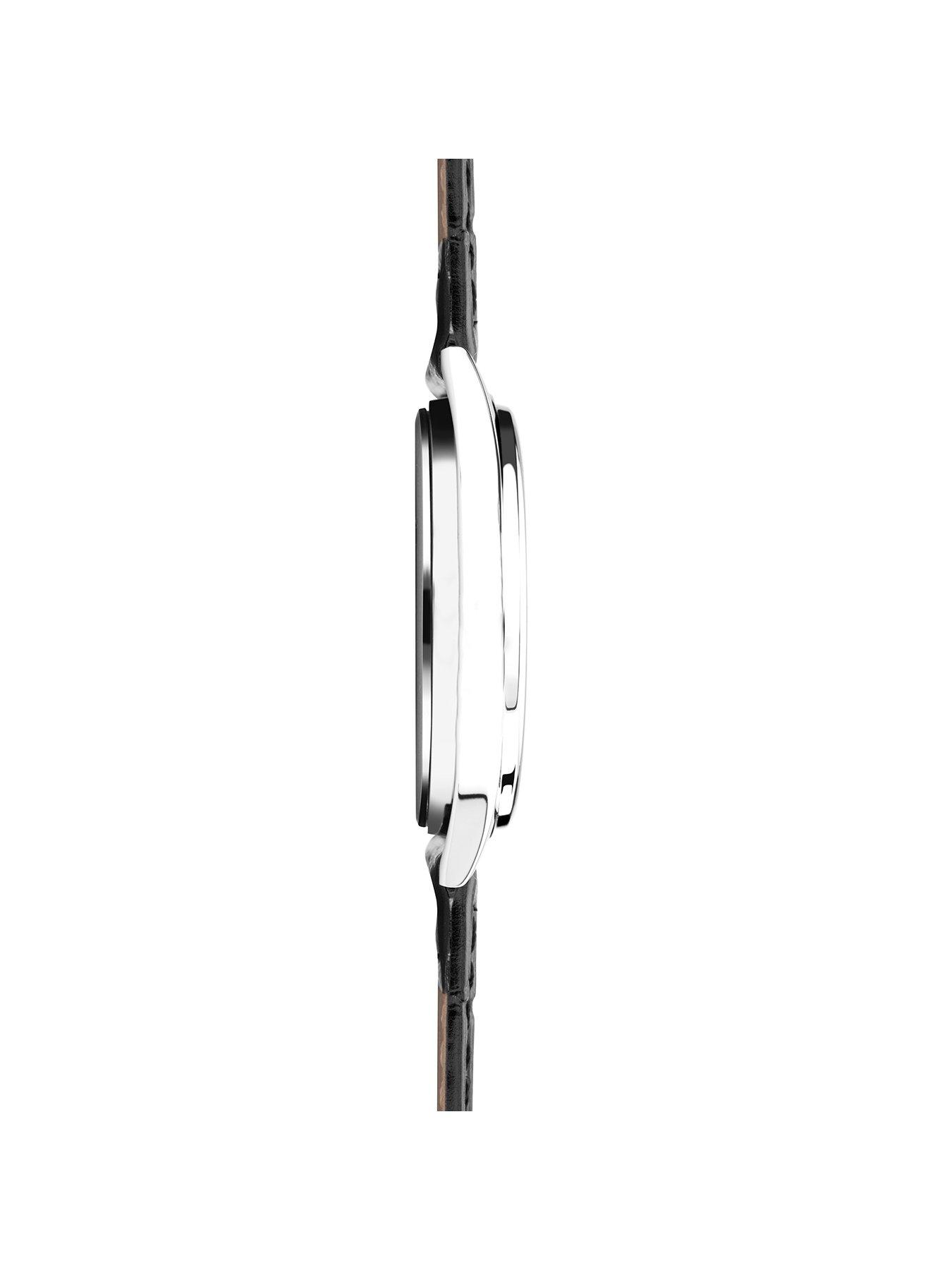 Image 4 of 5 of Sekonda Sekonda Men's Easy Reader Black Leather Upper Strap with Black Dial Watch