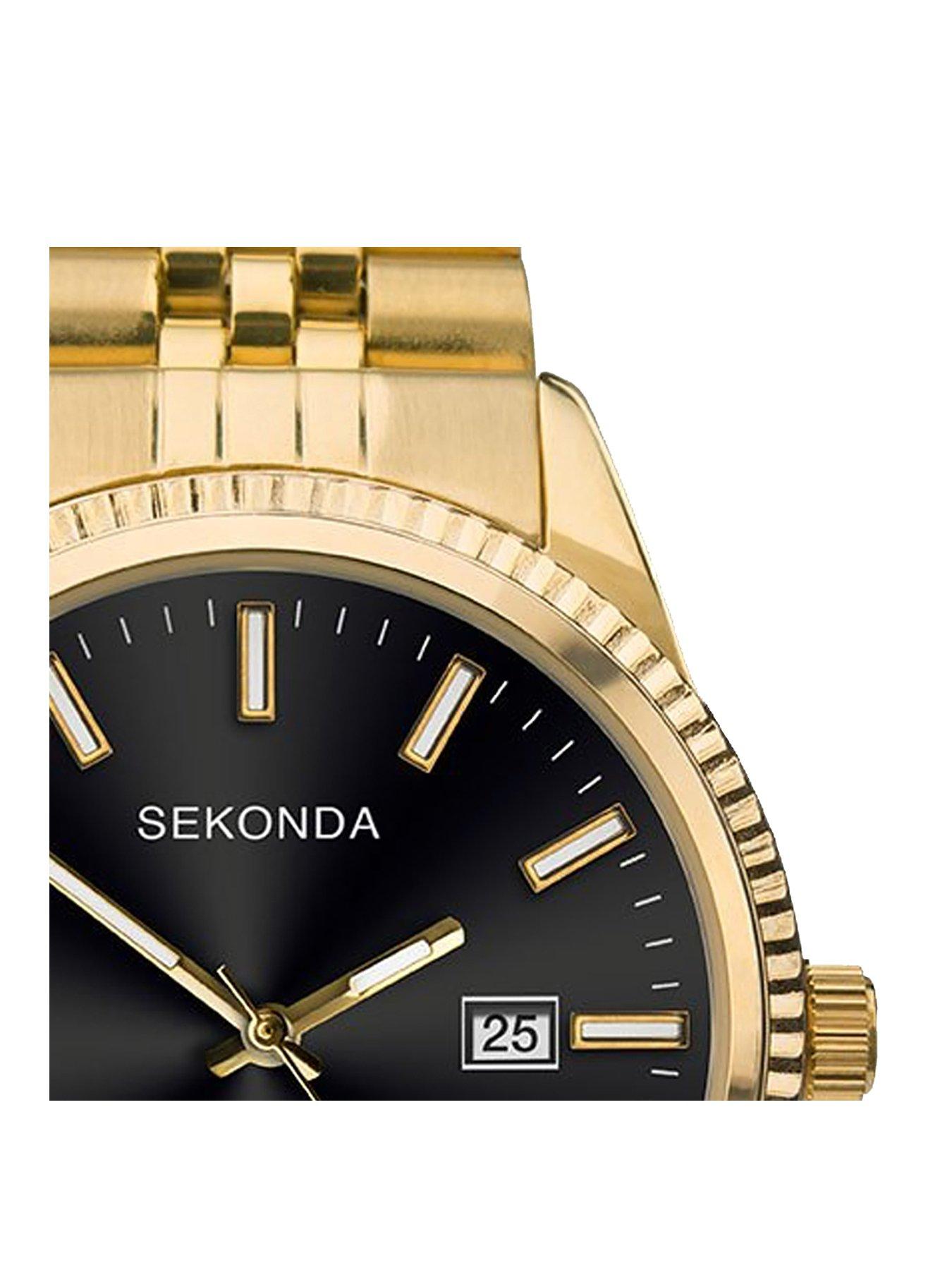 sekonda-sekonda-mens-king-gold-stainless-steel-bracelet-with-black-dial-watchstillFront