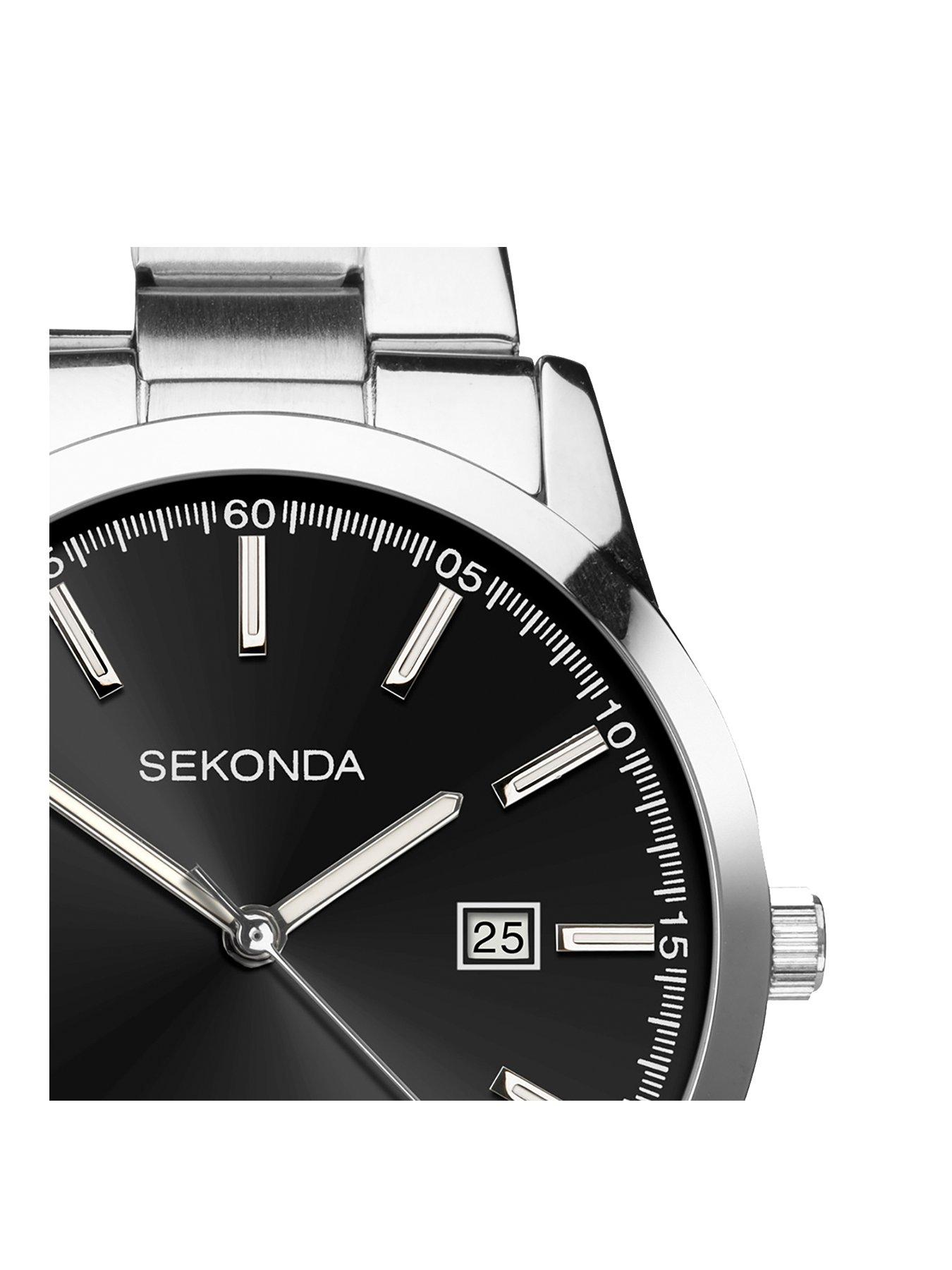 sekonda-sekonda-mens-taylor-silver-stainless-steel-bracelet-with-black-dial-watchstillFront