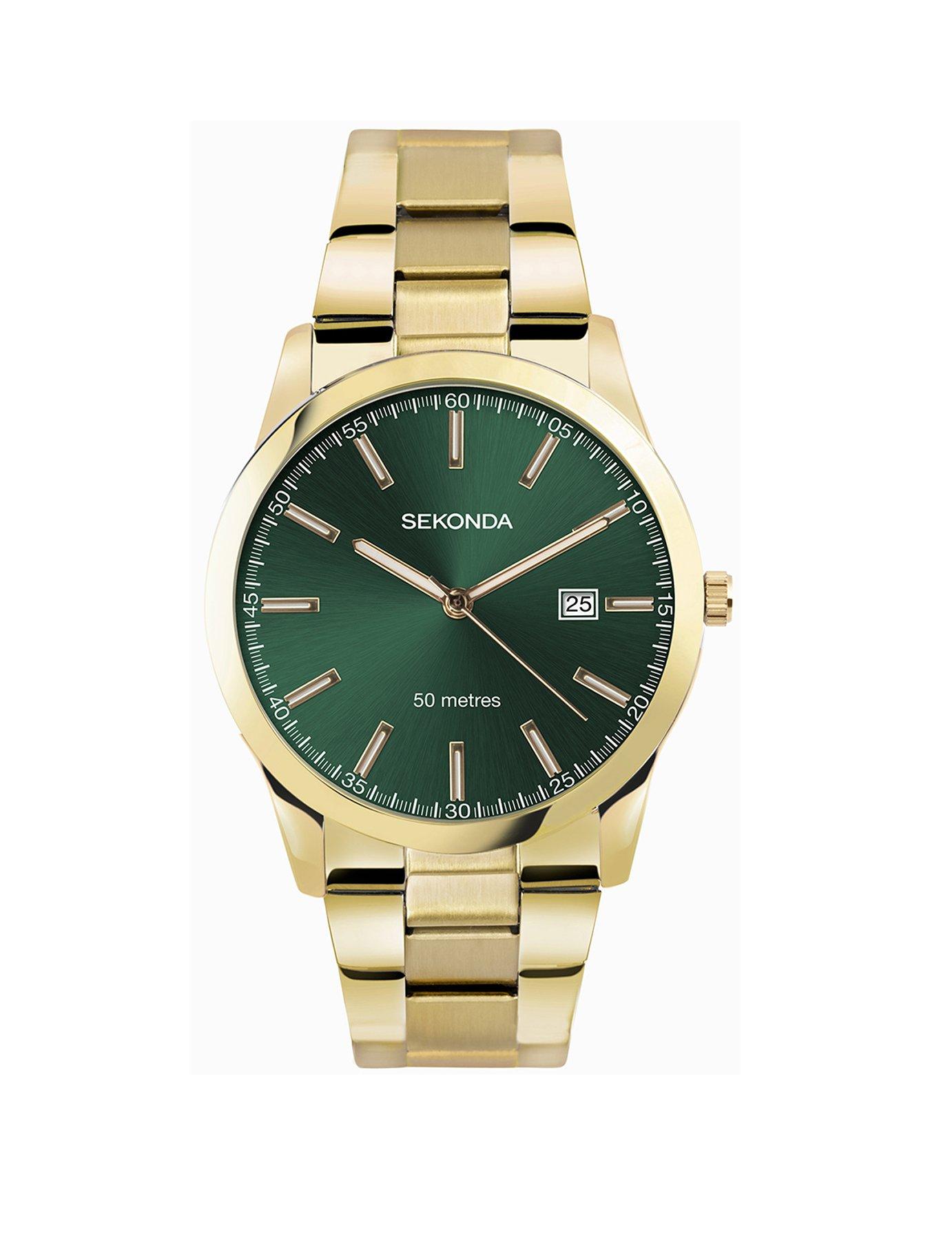 Sekonda Sekonda Men s Taylor Gold Stainless Steel Bracelet with Green Dial Watch Very Ireland