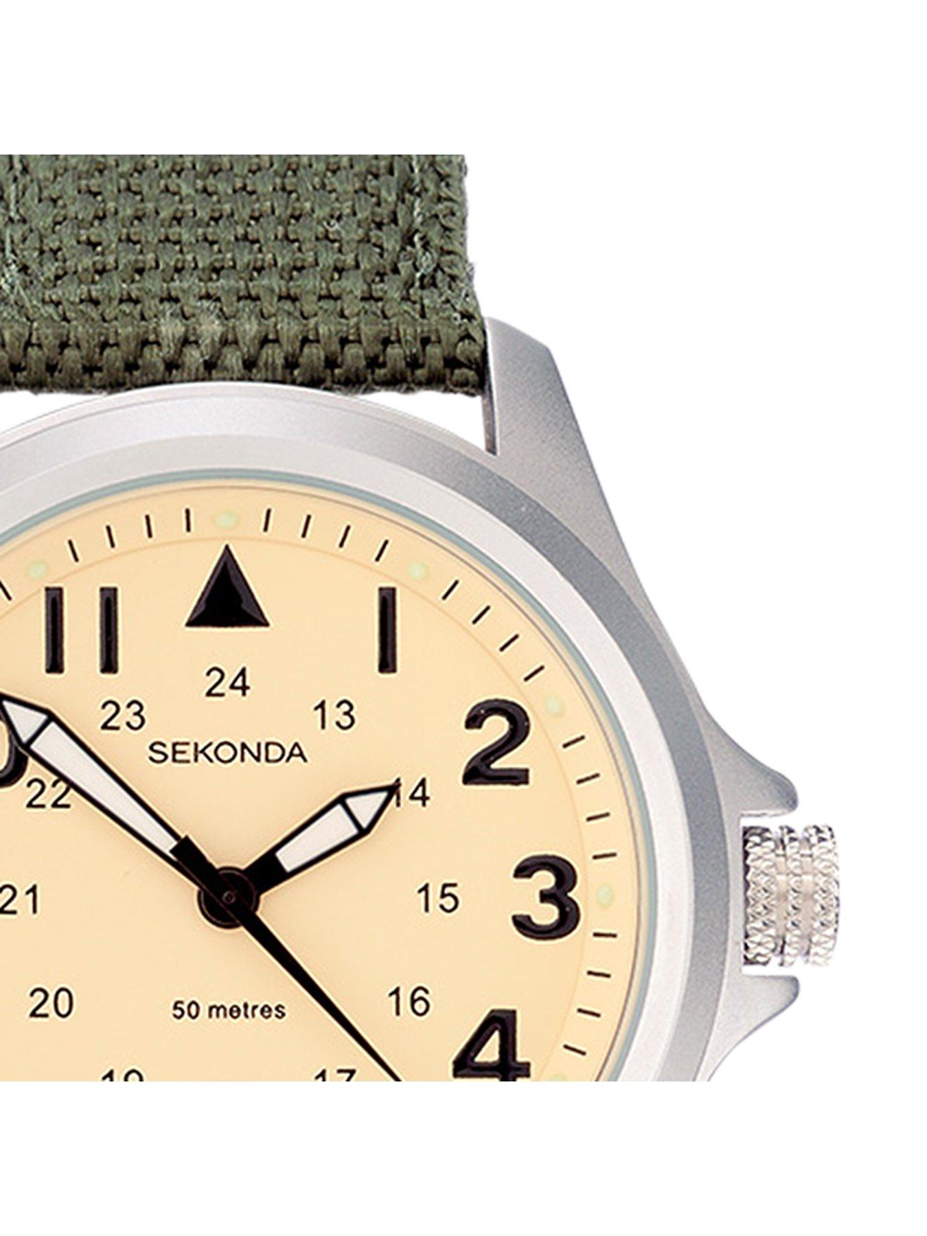 sekonda-sekonda-mens-wingman-green-nylon-strap-with-cream-dial-watchoutfit