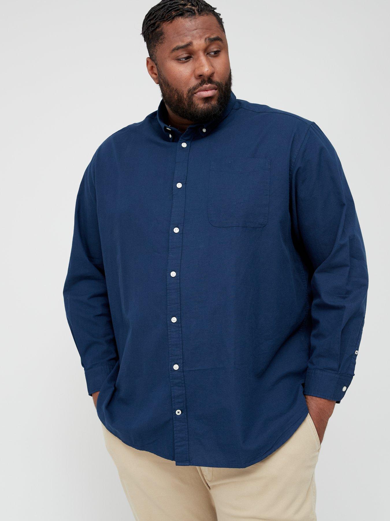 jack-jones-plus-long-sleeve-oxford-shirt-navy