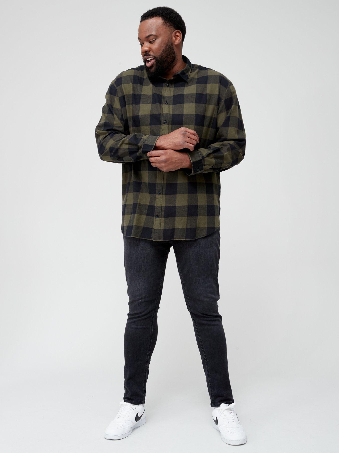 Image 3 of 6 of Jack & Jones Jack &amp; Jones PLUS Gingham Check Long Sleeve Shirt