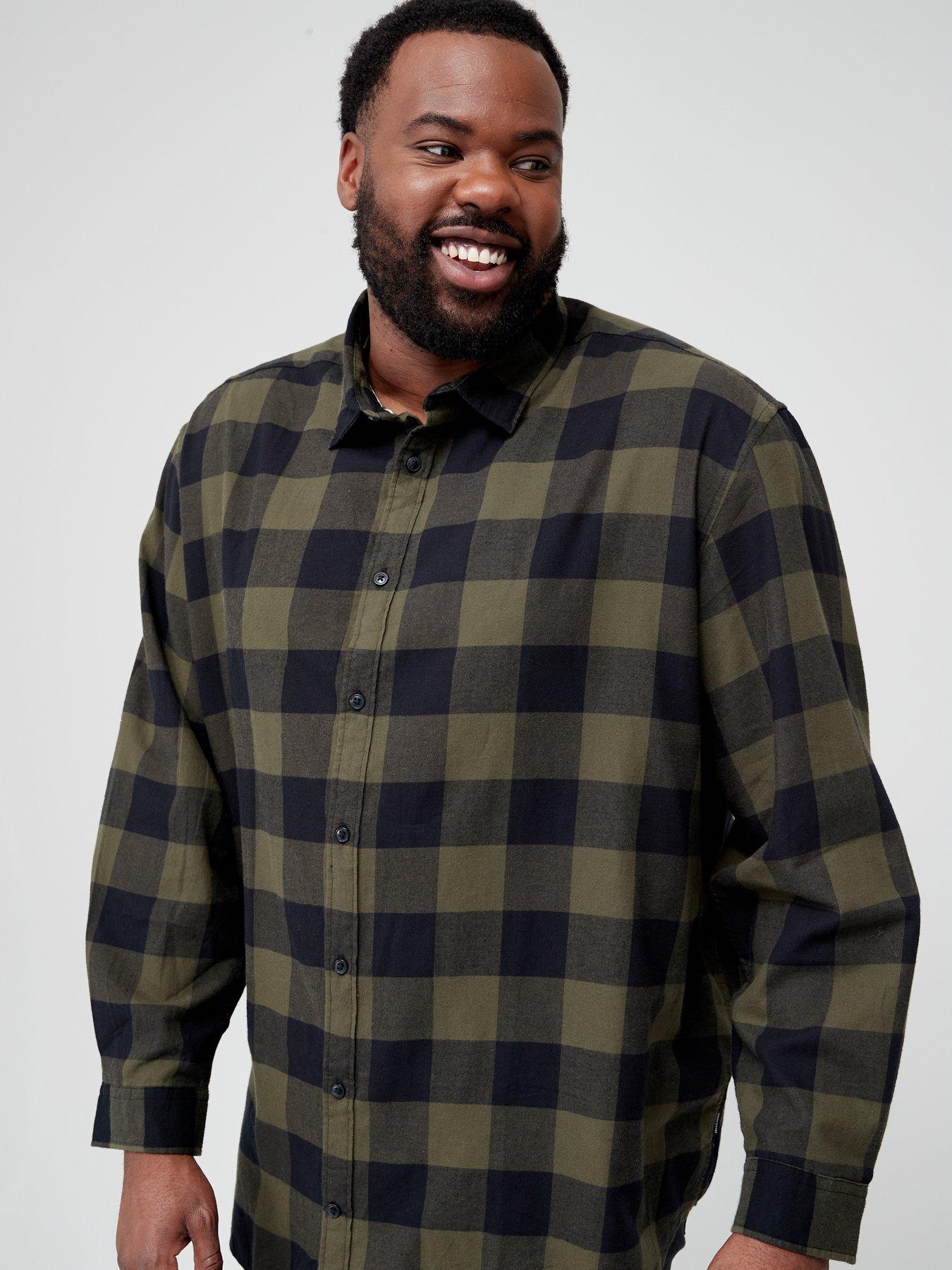Image 6 of 6 of Jack & Jones Jack &amp; Jones PLUS Gingham Check Long Sleeve Shirt